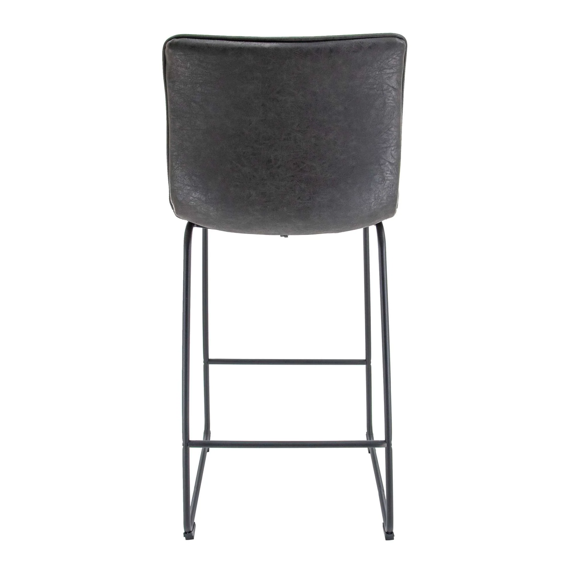 LeisureMod Brooklyn 29.9" Modern Leather Bar Stool With Black Iron Base & Footrest - Image 7