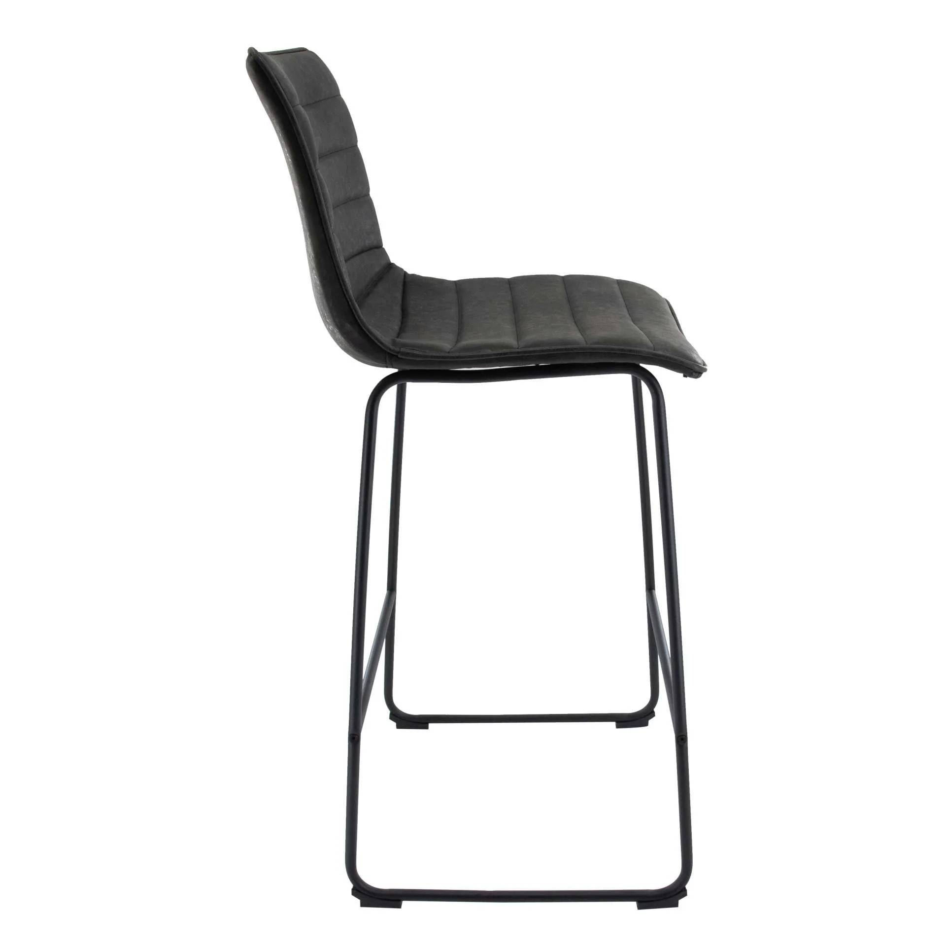 LeisureMod Brooklyn 29.9" Modern Leather Bar Stool With Black Iron Base & Footrest - Image 8