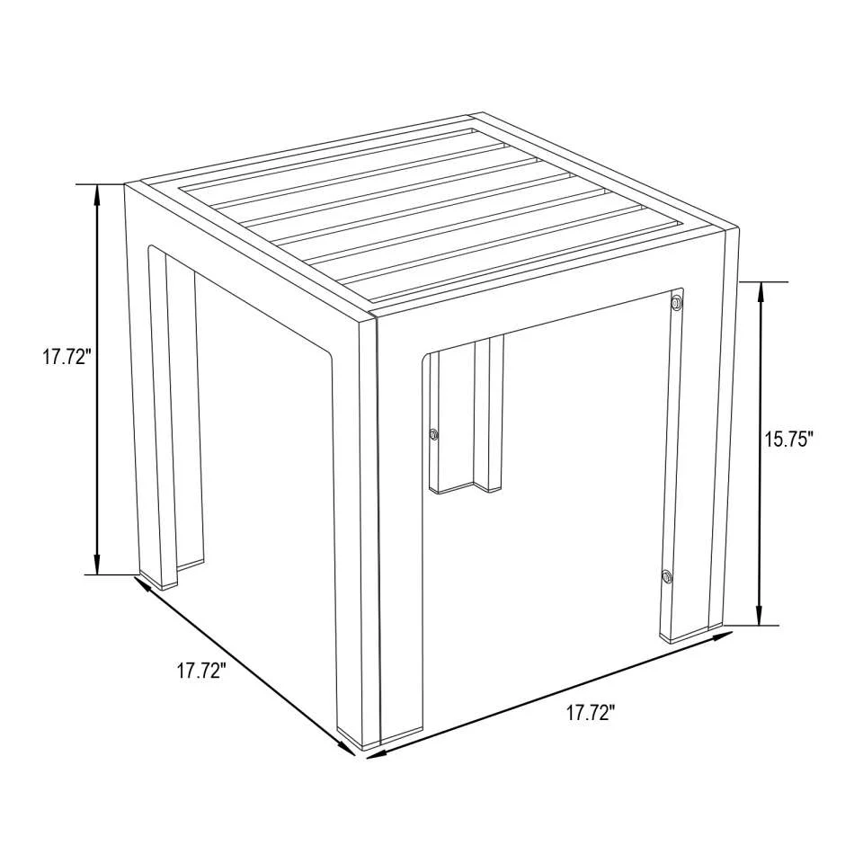 LeisureMod Chelsea Modern Aluminum Patio Side Table - Image 2