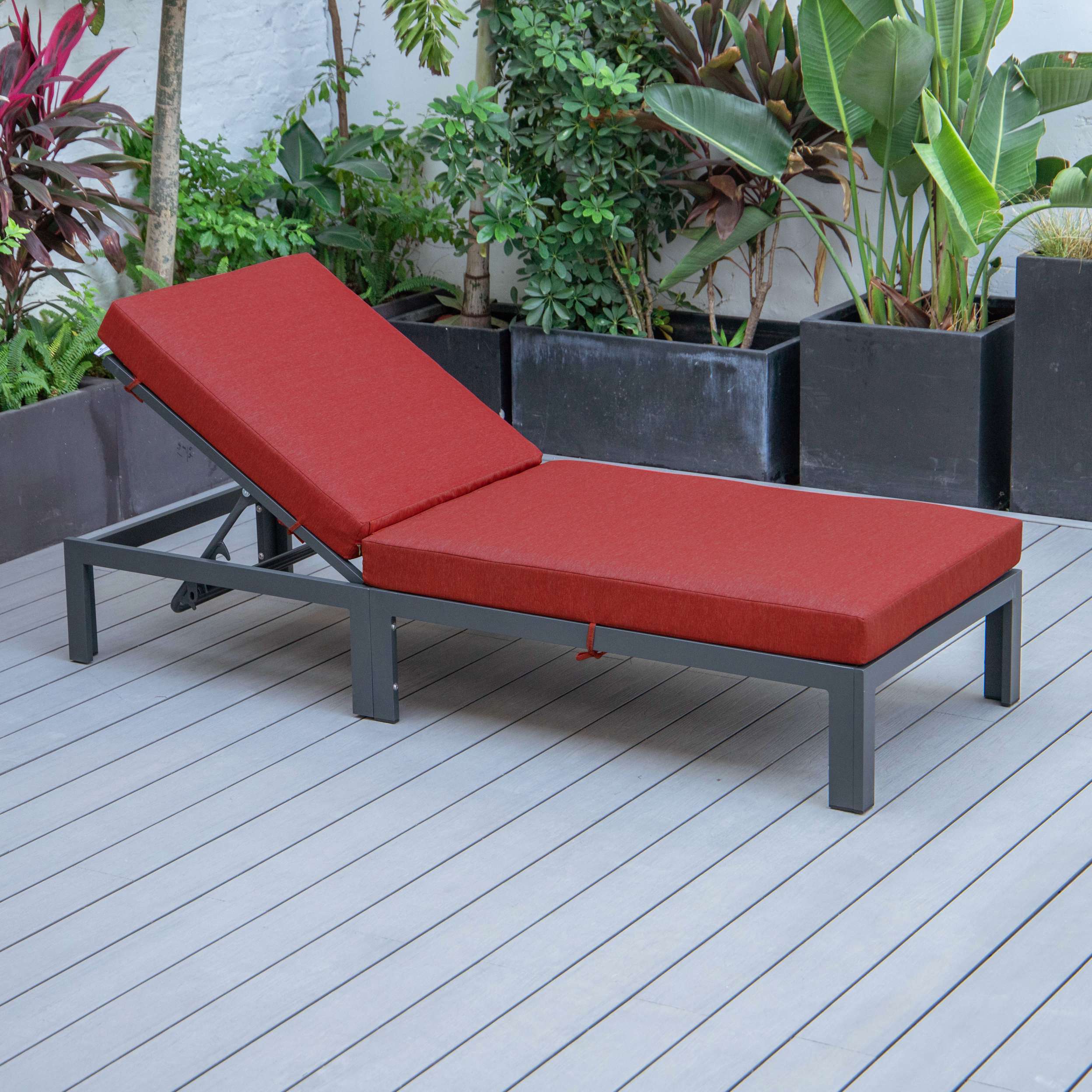 LeisureMod Chelsea Modern Outdoor Chaise Lounge Chair With Cushions - Image 24