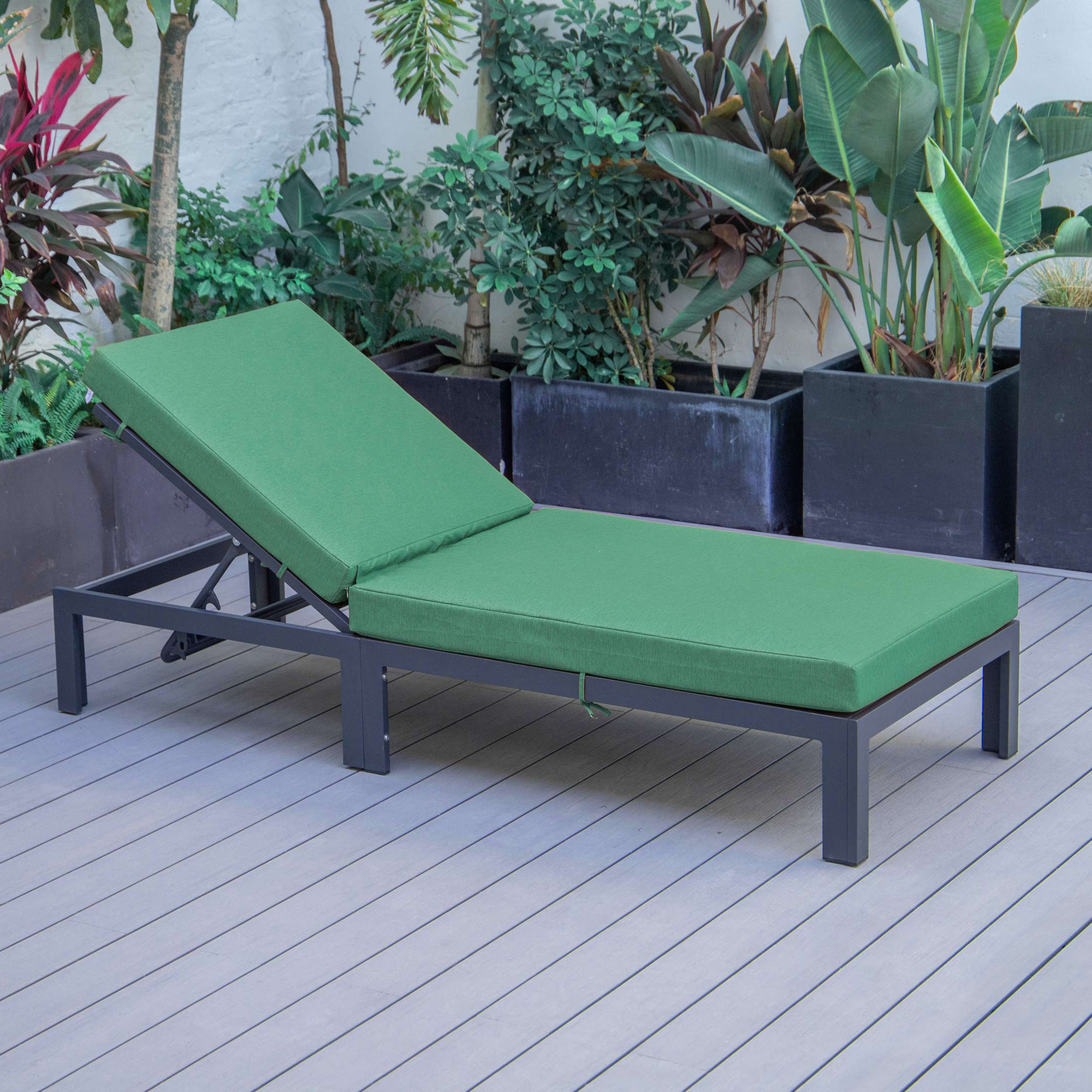 LeisureMod Chelsea Modern Outdoor Chaise Lounge Chair With Cushions - Image 29