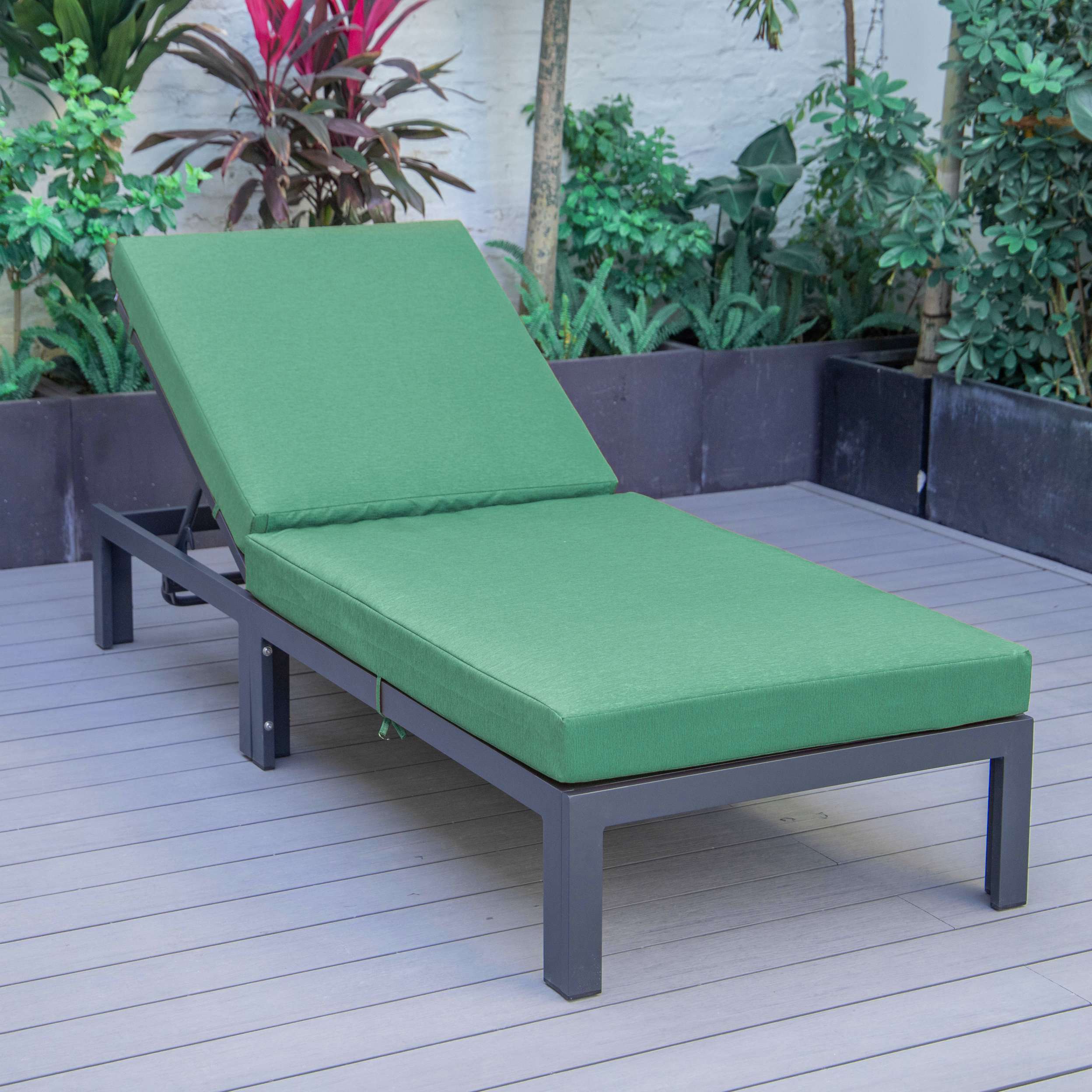 LeisureMod Chelsea Modern Outdoor Chaise Lounge Chair With Cushions - Image 37