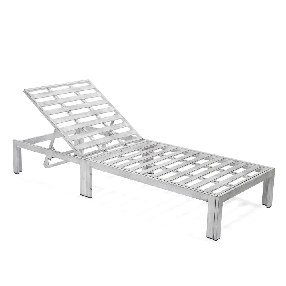 LeisureMod Chelsea Modern Outdoor Weathered Grey Chaise Lounge Chair Set of 2 With Side Table & Cushions - Image 18