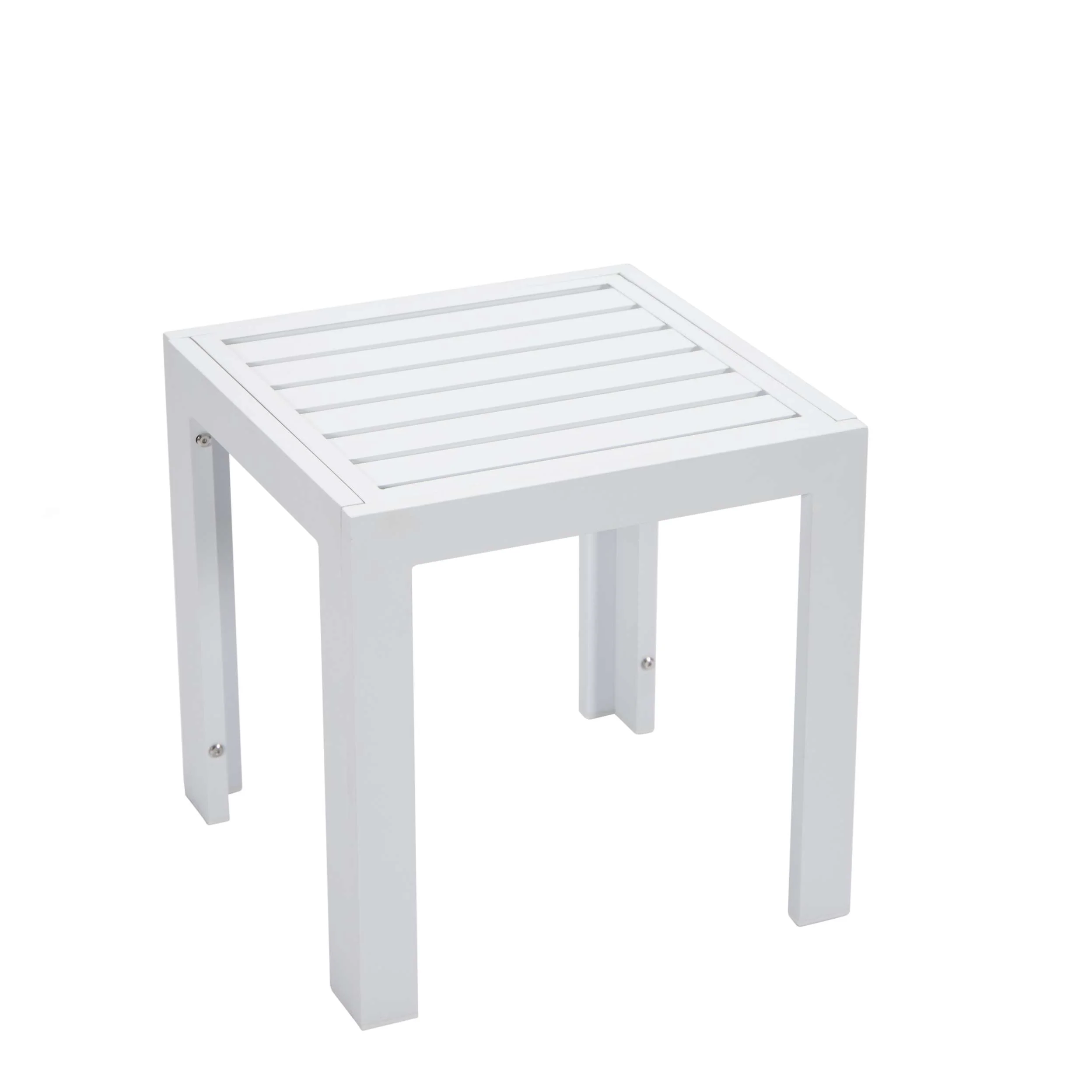 LeisureMod Chelsea Modern Outdoor White Chaise Lounge Chair Set of 2 With Side Table & Cushions - Image 9