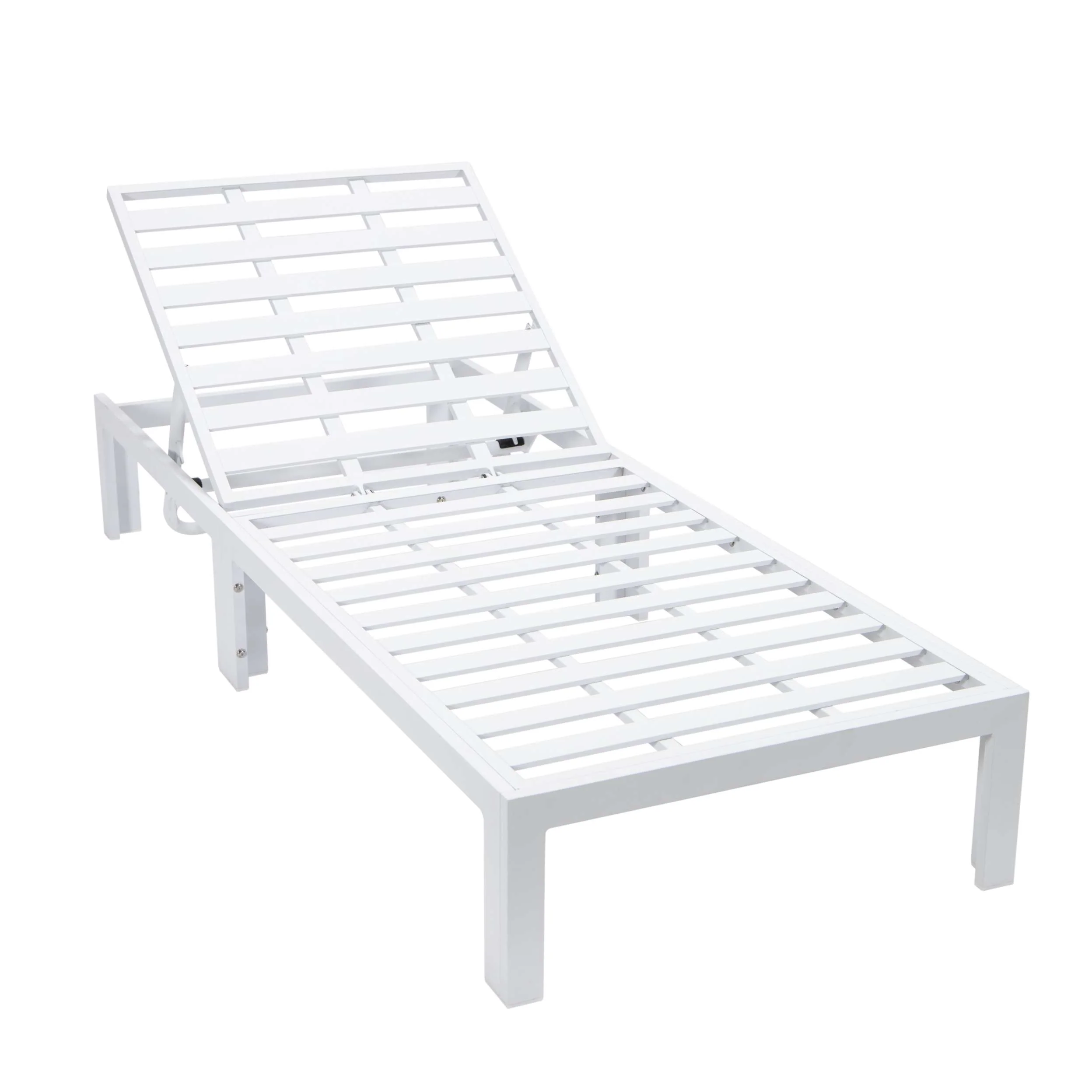 LeisureMod Chelsea Modern Outdoor White Chaise Lounge Chair With Cushions Set of 2 - Image 7
