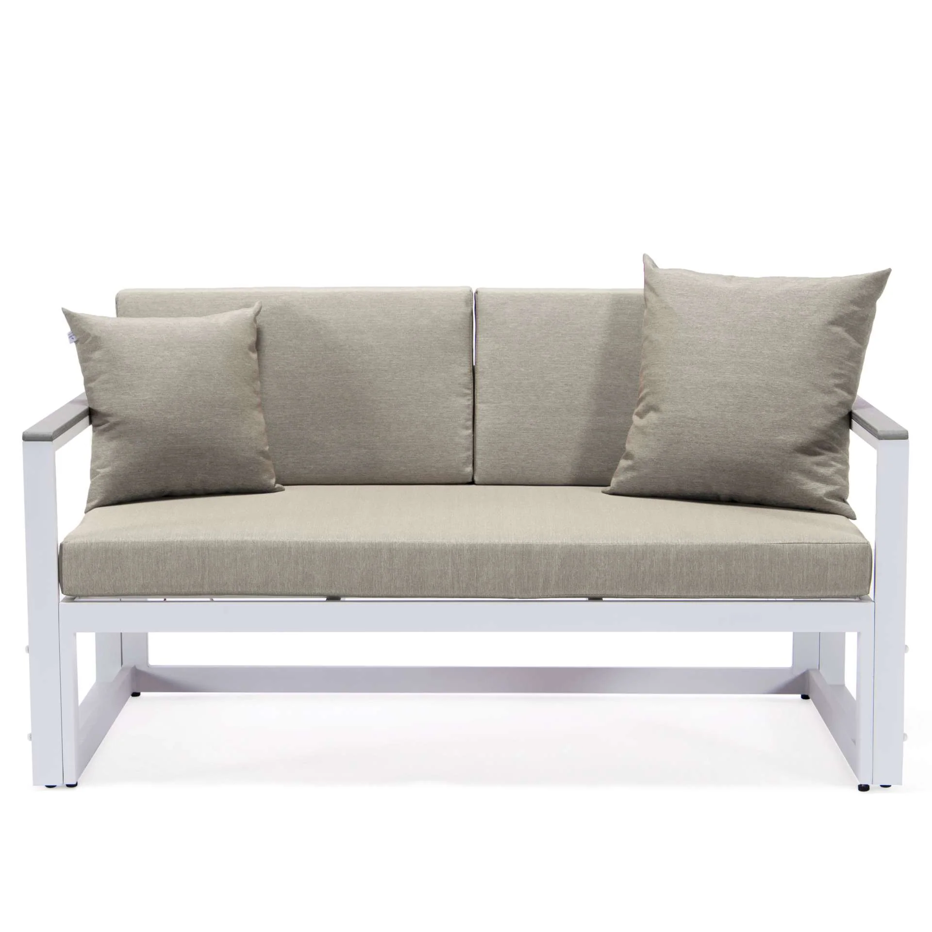 LeisureMod Chelsea White Sectional With Adjustable Headrest & Coffee Table With Cushions - Image 17