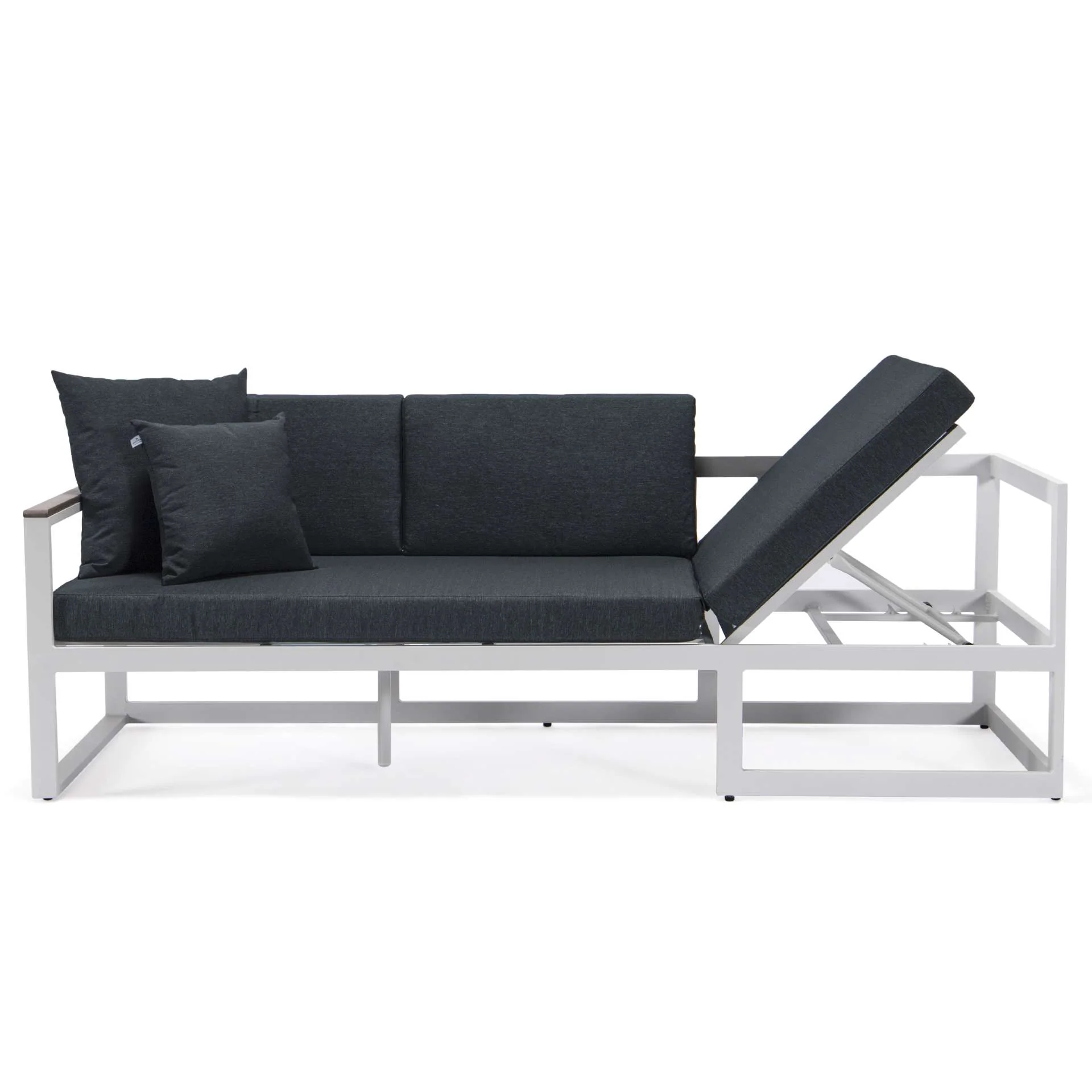 LeisureMod Chelsea White Sectional With Adjustable Headrest & Coffee Table With Cushions - Image 30