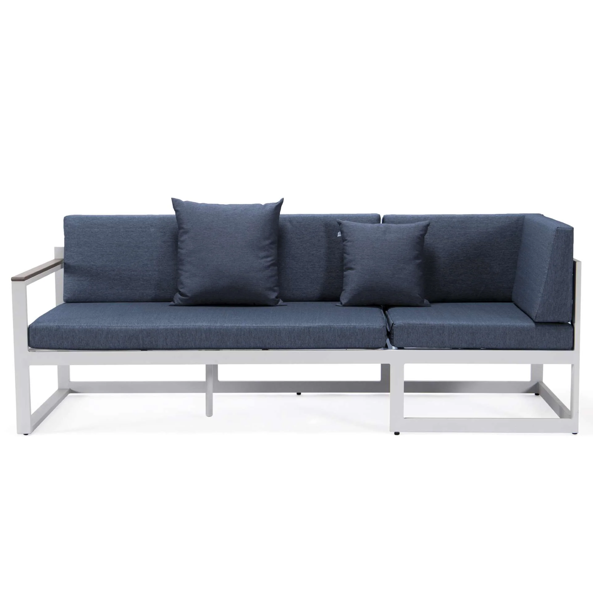LeisureMod Chelsea White Sectional With Adjustable Headrest & Coffee Table With Cushions - Image 39