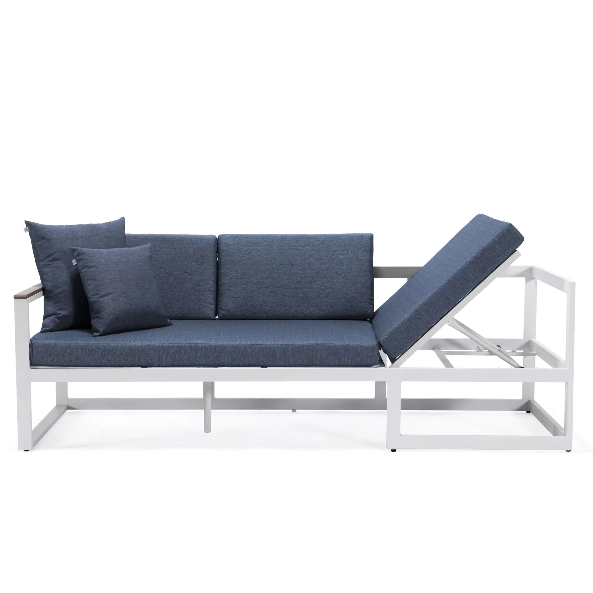 LeisureMod Chelsea White Sectional With Adjustable Headrest & Coffee Table With Cushions - Image 40