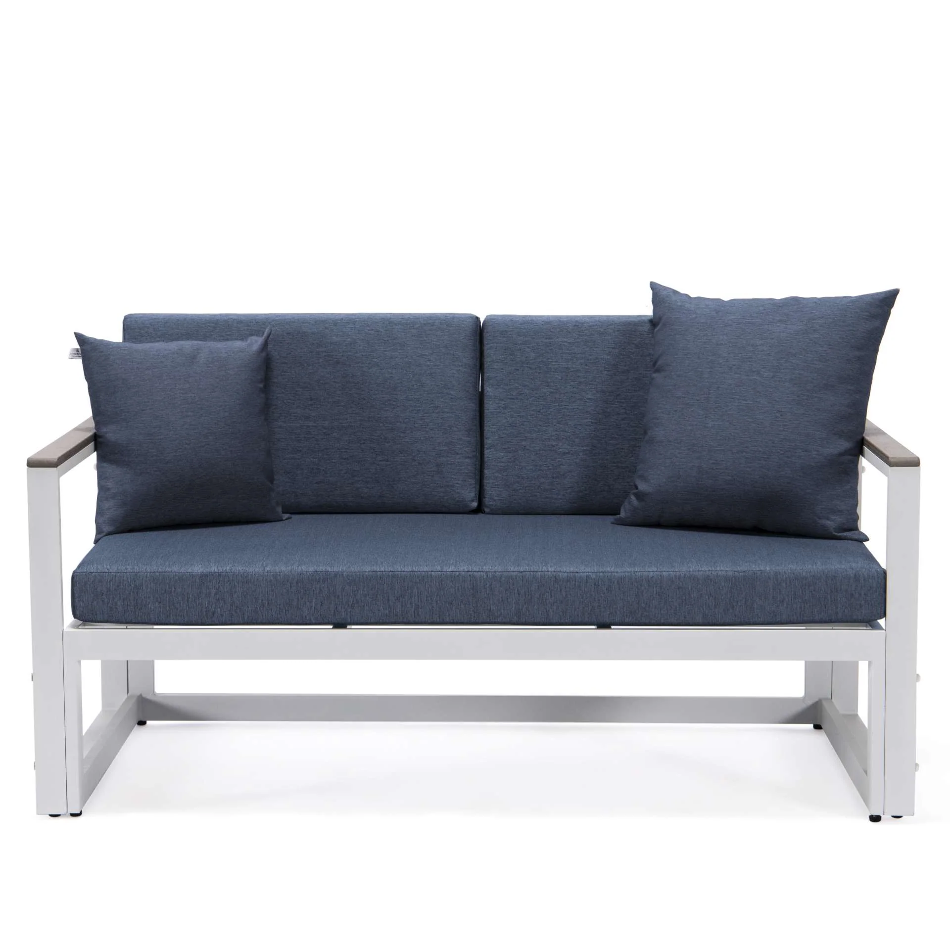 LeisureMod Chelsea White Sectional With Adjustable Headrest & Coffee Table With Cushions - Image 43