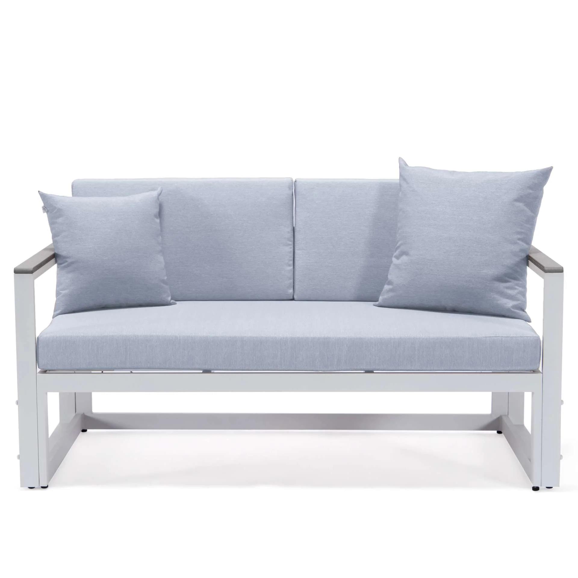 LeisureMod Chelsea White Sectional With Adjustable Headrest & Coffee Table With Cushions - Image 59