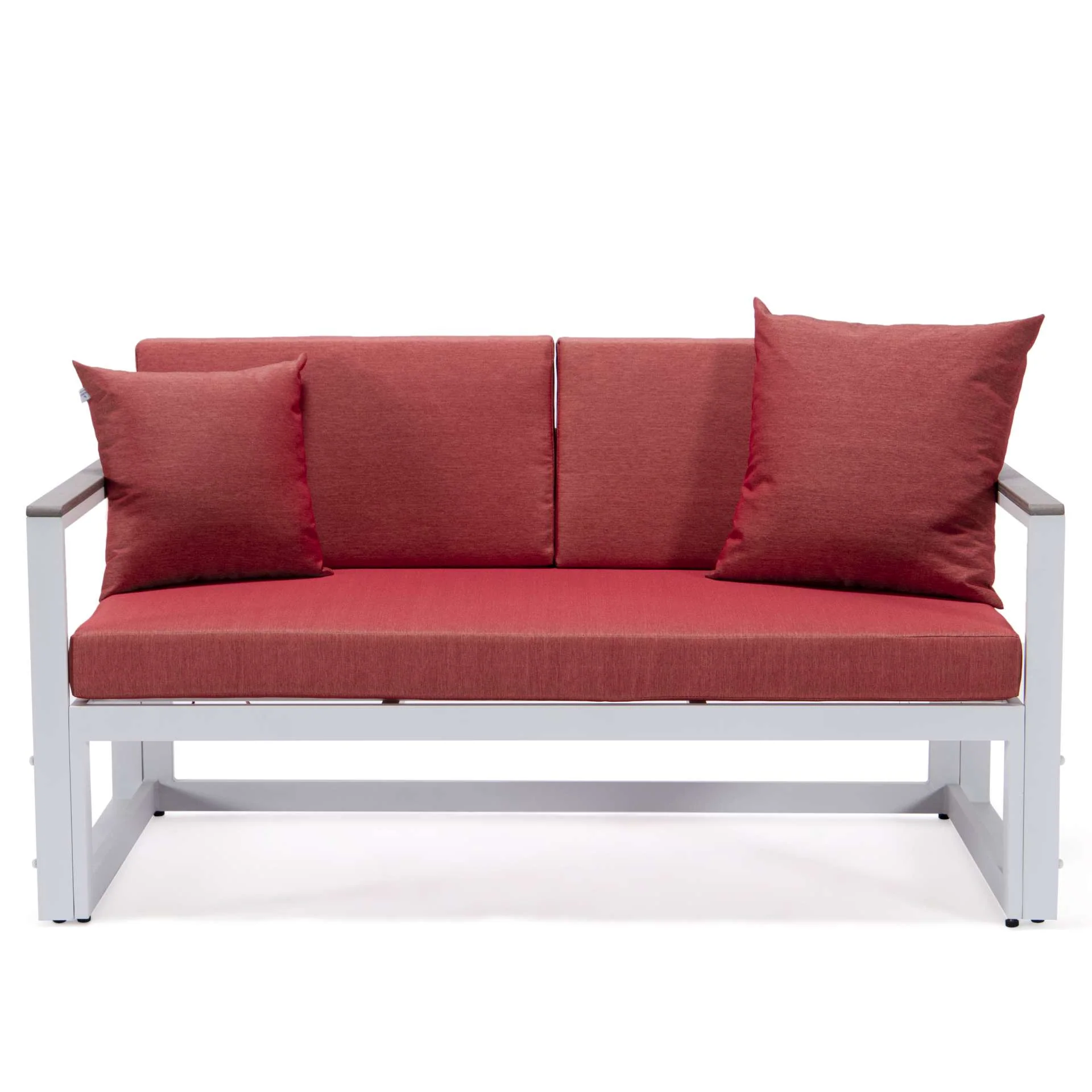 LeisureMod Chelsea White Sectional With Adjustable Headrest & Coffee Table With Cushions - Image 75