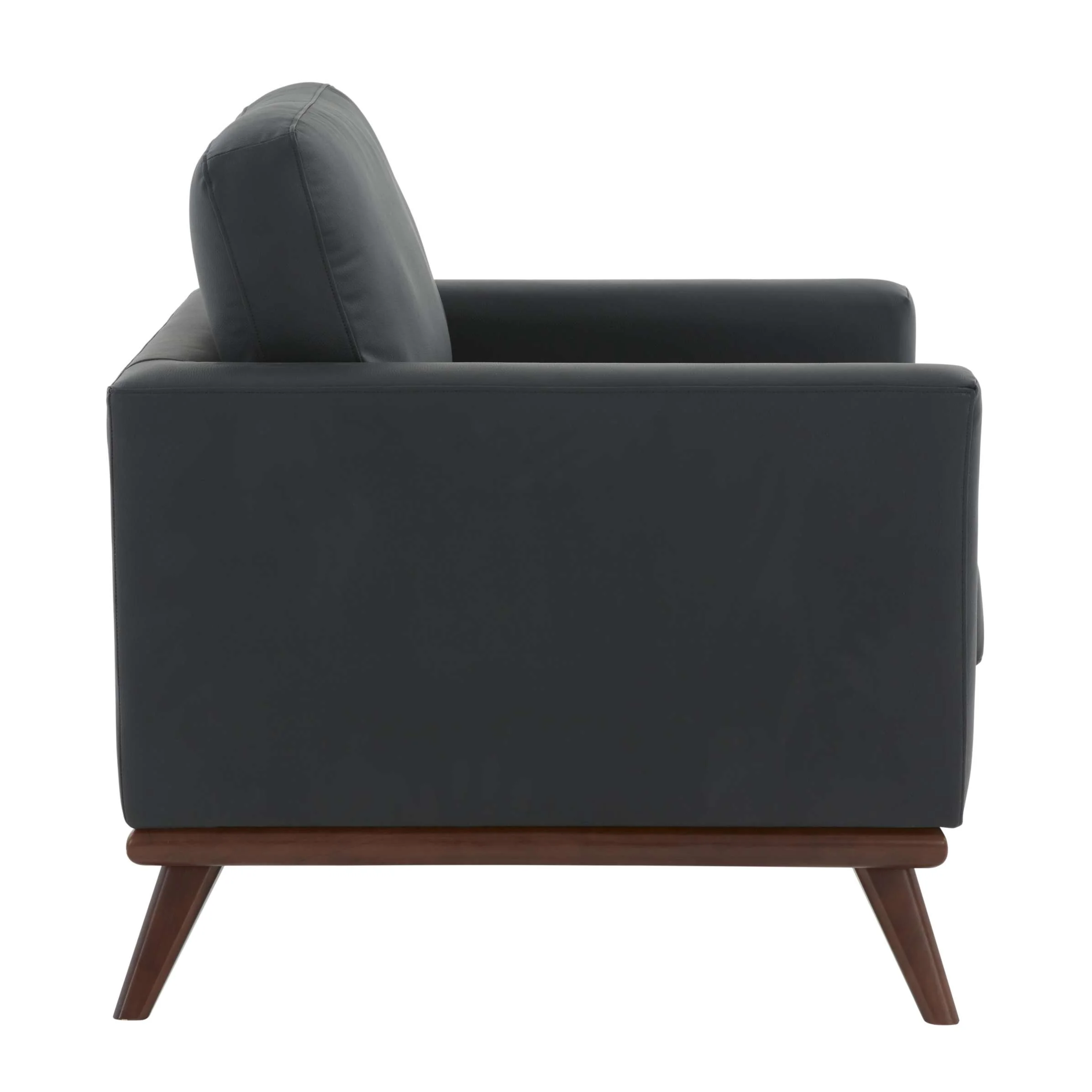 LeisureMod Chester Modern Leather Accent Arm Chair With Birch Wood Base - Image 4