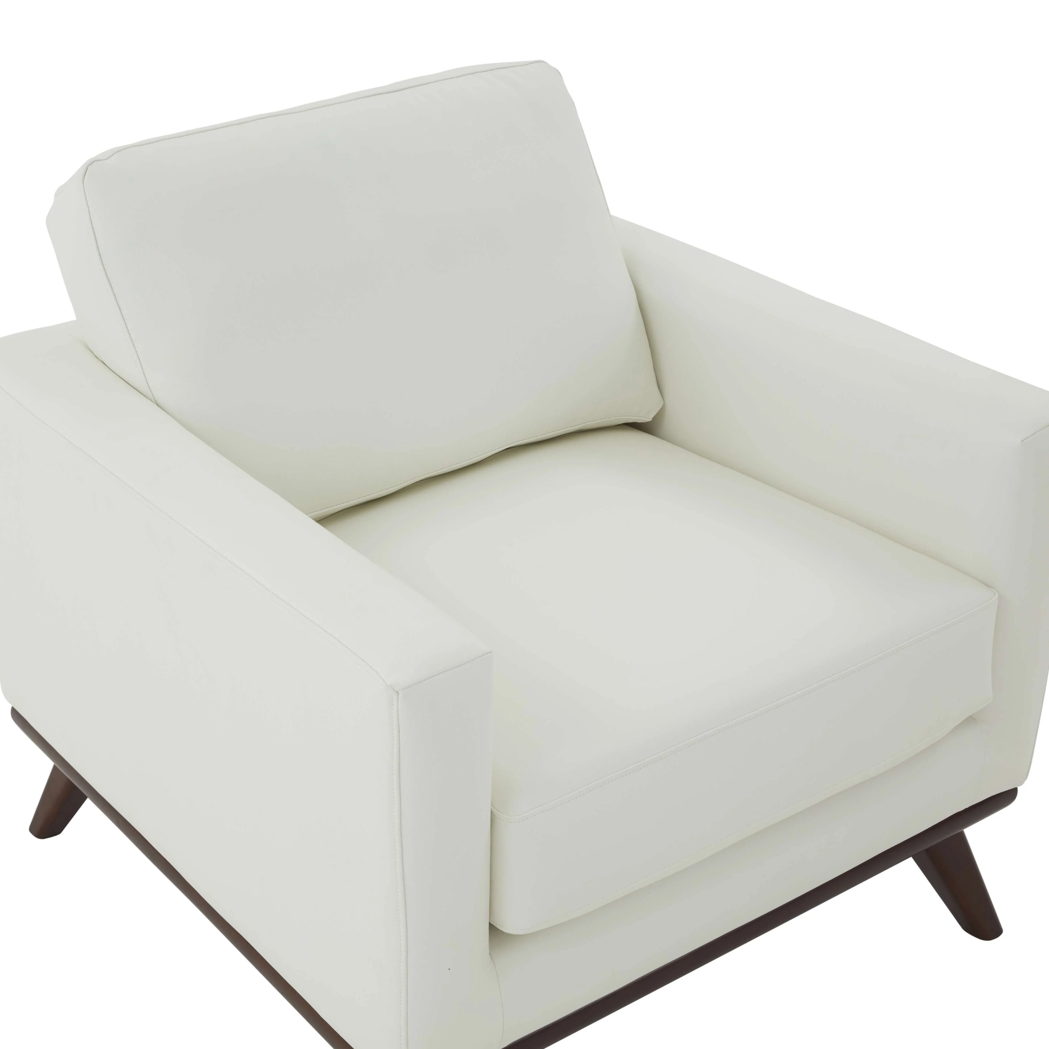 LeisureMod Chester Modern Leather Accent Arm Chair With Birch Wood Base - Image 8