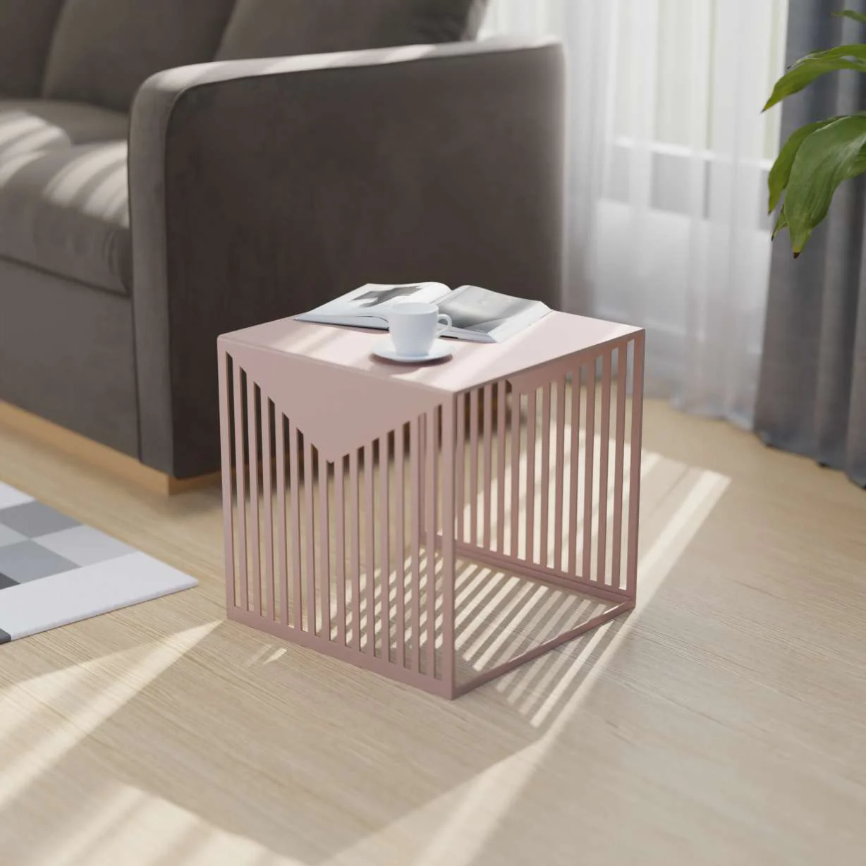 LeisureMod Cisco Modern Square Steel Side Table with Powder Coated Finish - Image 20