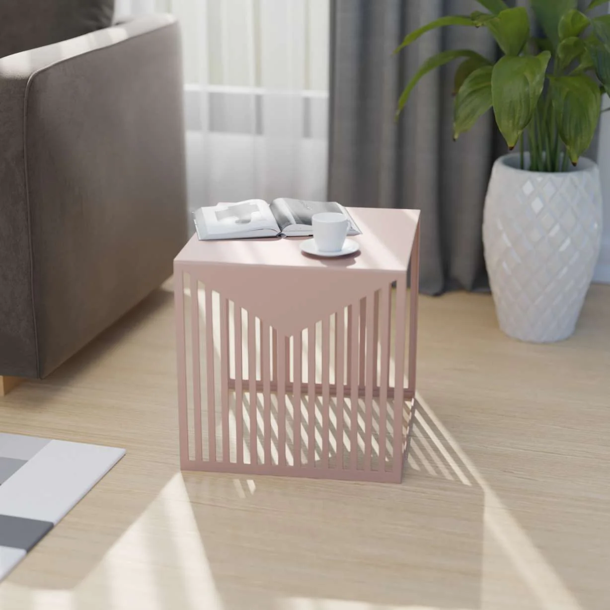 LeisureMod Cisco Modern Square Steel Side Table with Powder Coated Finish - Image 21