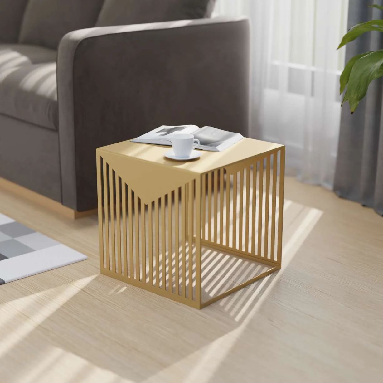 LeisureMod Cisco Modern Square Steel Side Table with Powder Coated Finish - Image 29