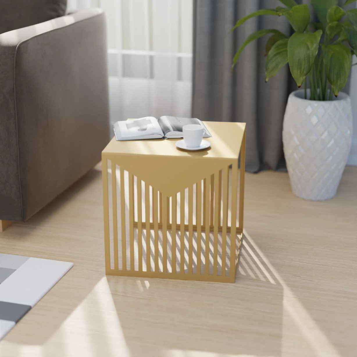 LeisureMod Cisco Modern Square Steel Side Table with Powder Coated Finish - Image 30