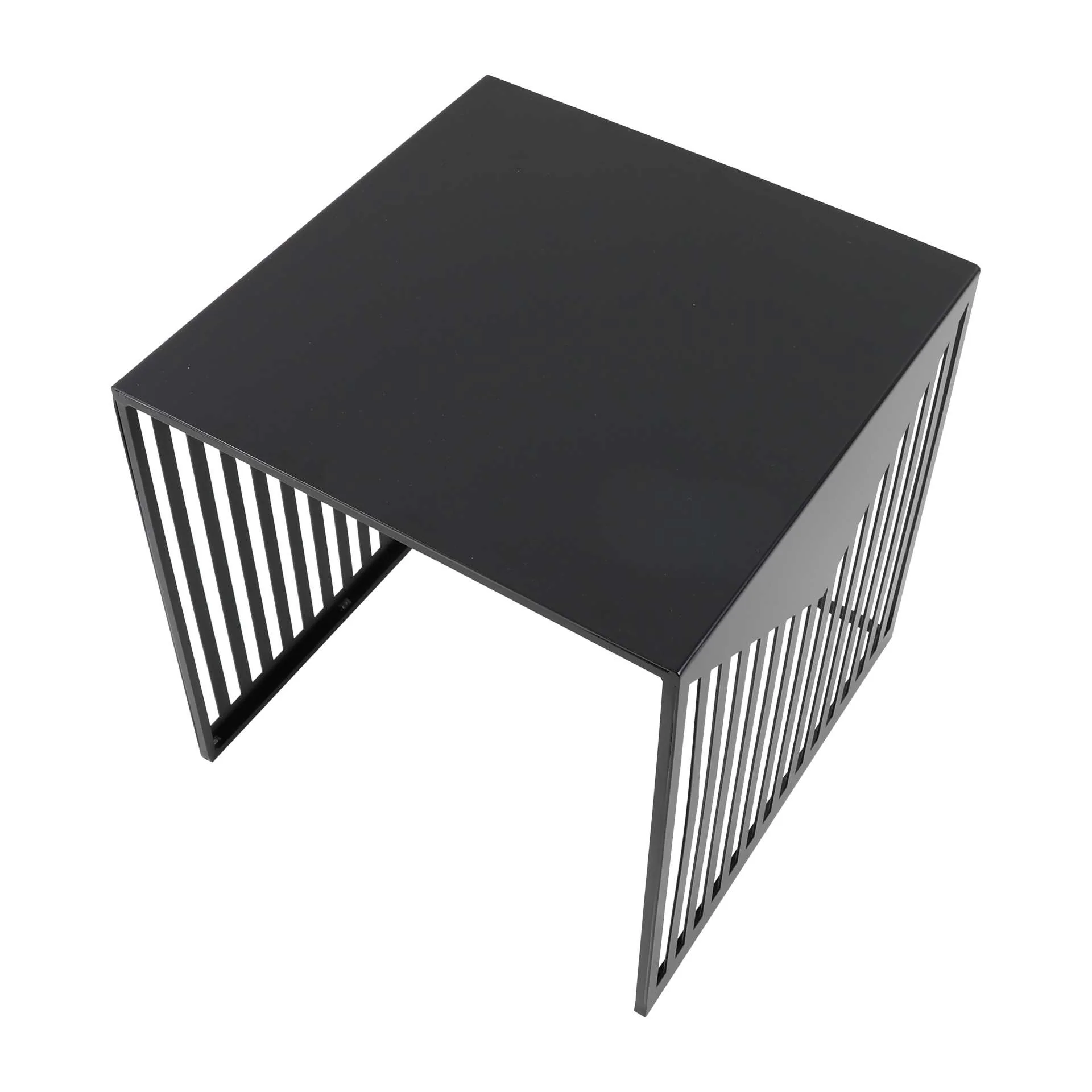LeisureMod Cisco Modern Square Steel Side Table with Powder Coated Finish - Image 4