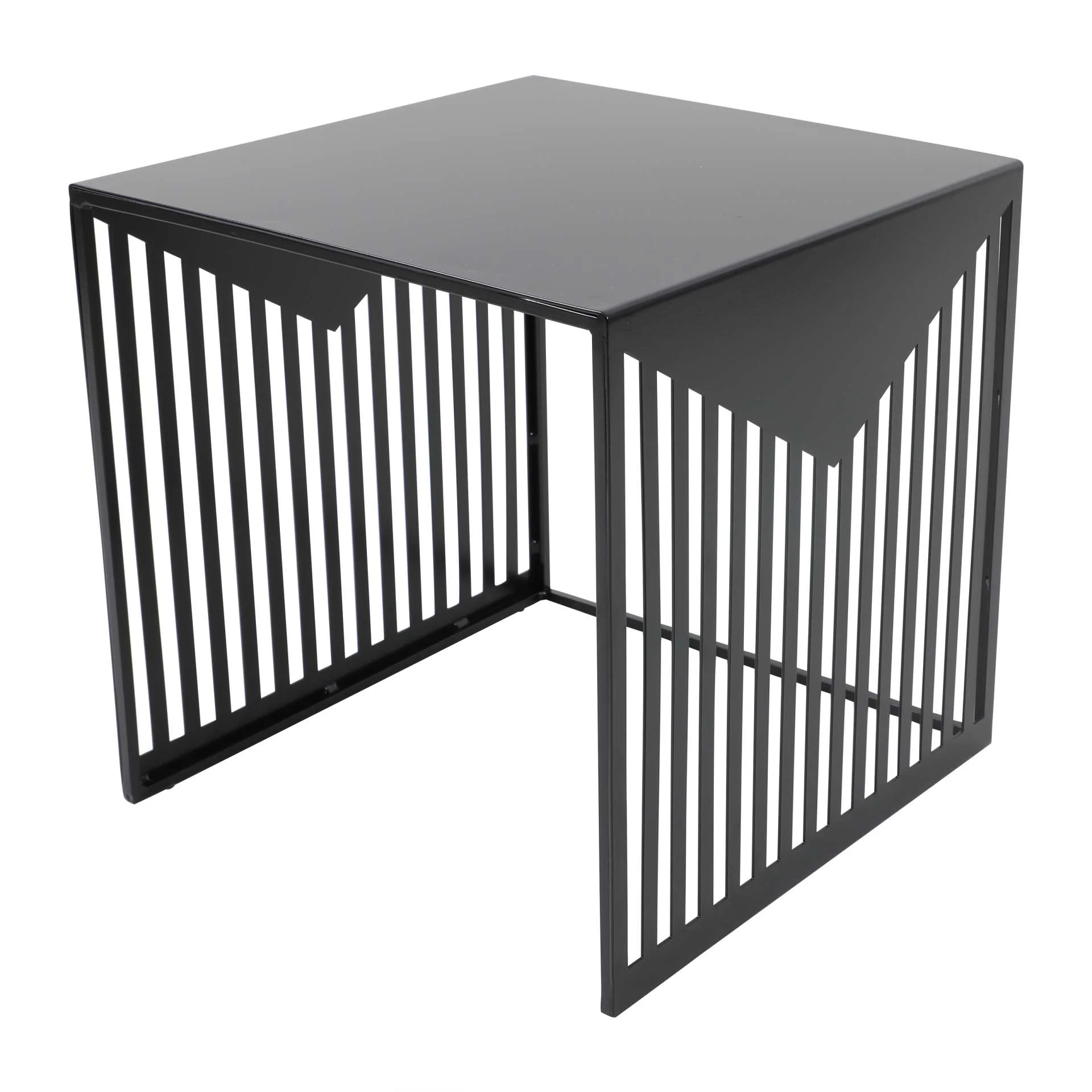 LeisureMod Cisco Modern Square Steel Side Table with Powder Coated Finish - Image 5