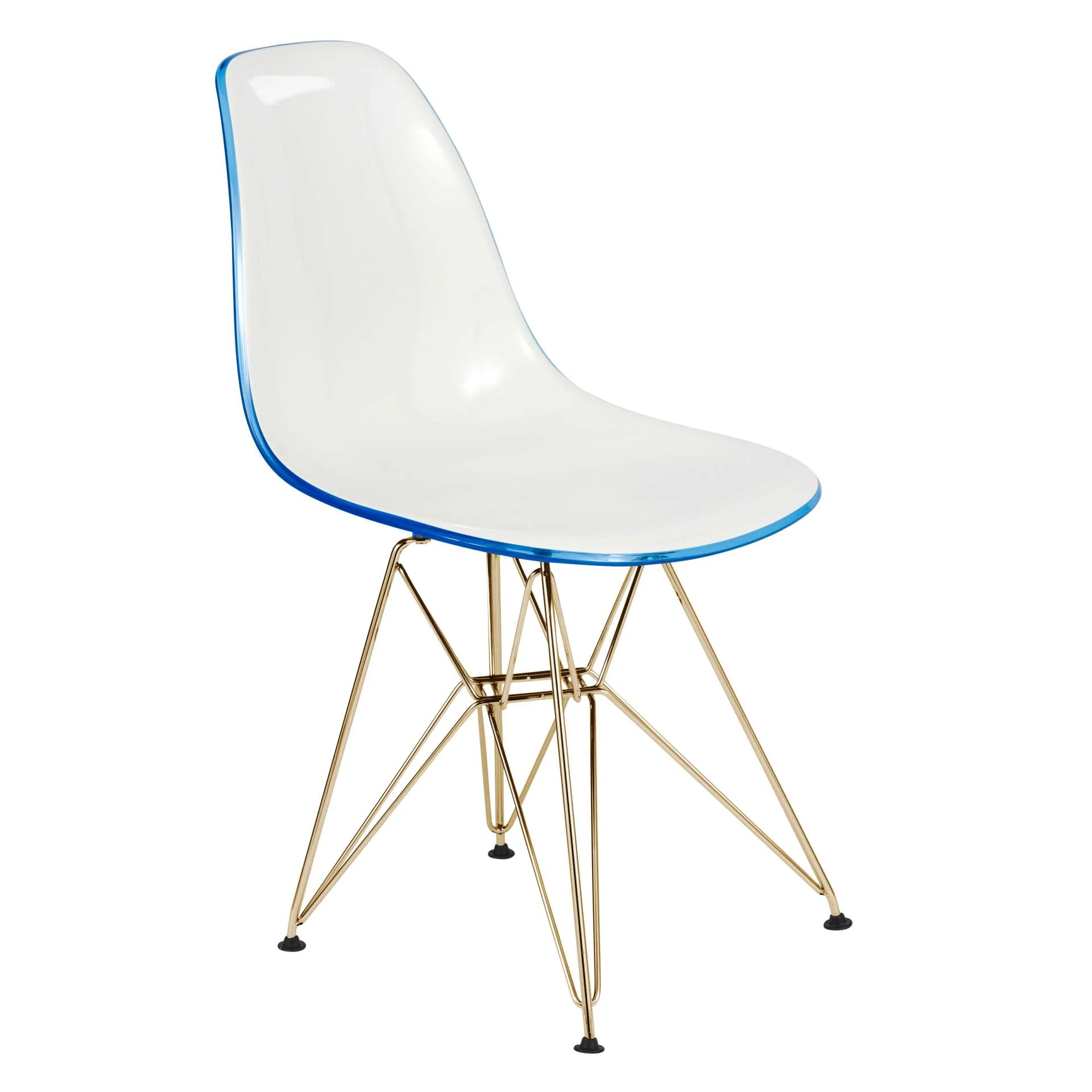 LeisureMod Cresco Molded 2-Tone Eiffel Side Chair with Gold Base - CR19WBUG - Image 5