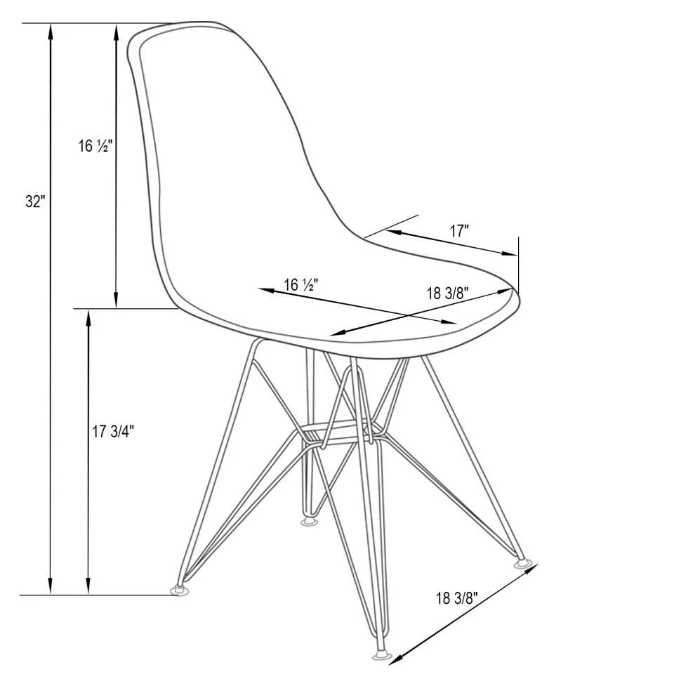 LeisureMod Cresco Molded 2-Tone Eiffel Side Chair with Gold Base - CR19WBUG - Image 8