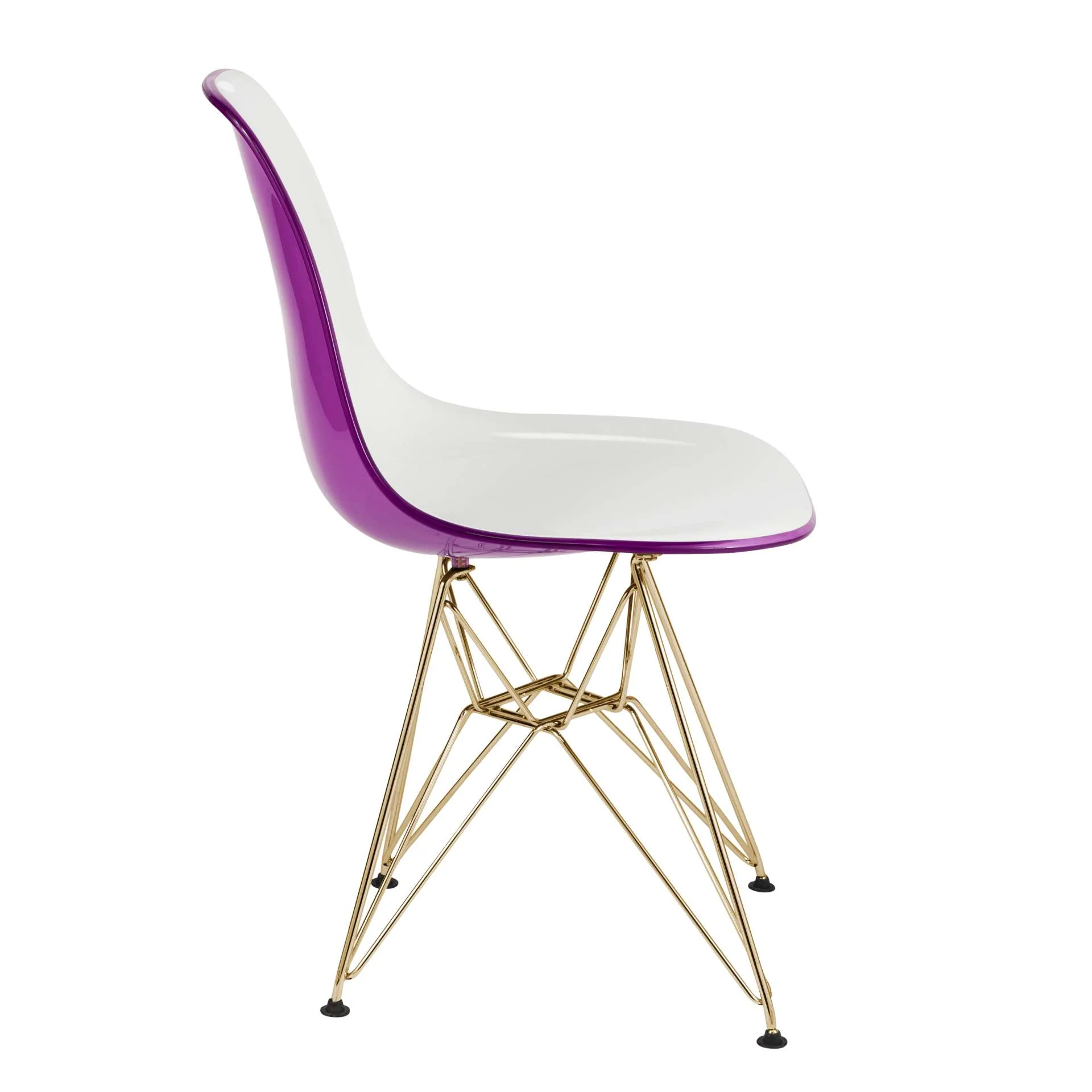 LeisureMod Cresco Molded 2-Tone Eiffel Side Chair with Gold Base - CR19WPRG - Image 4