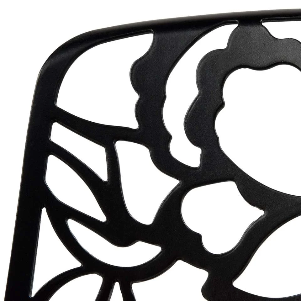 LeisureMod Devon Mid-Century Modern 5-Piece Aluminum Outdoor Patio Dining Set with Tempered Glass Top Table and 4 Stackable
 - DT31C4BL - Image 12