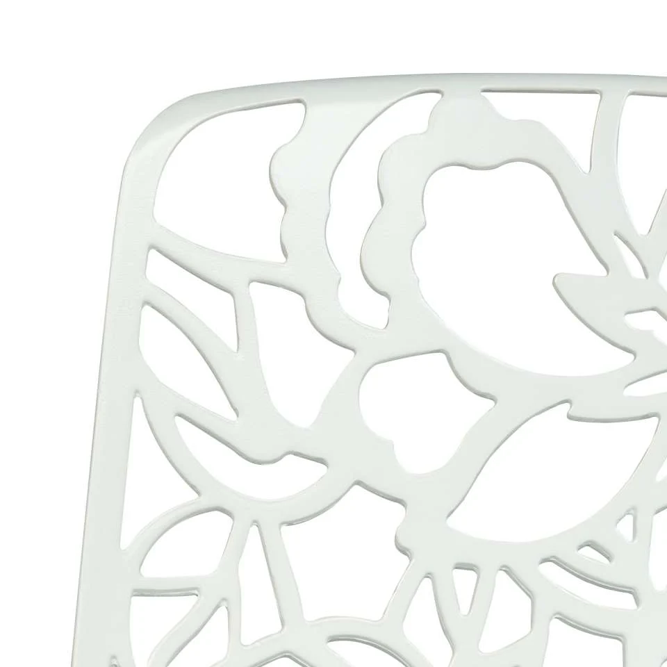 LeisureMod Devon Mid-Century Modern 5-Piece Aluminum Outdoor Patio Dining Set with Tempered Glass Top Table and 4 Stackable
 - DT31C4BL - Image 62