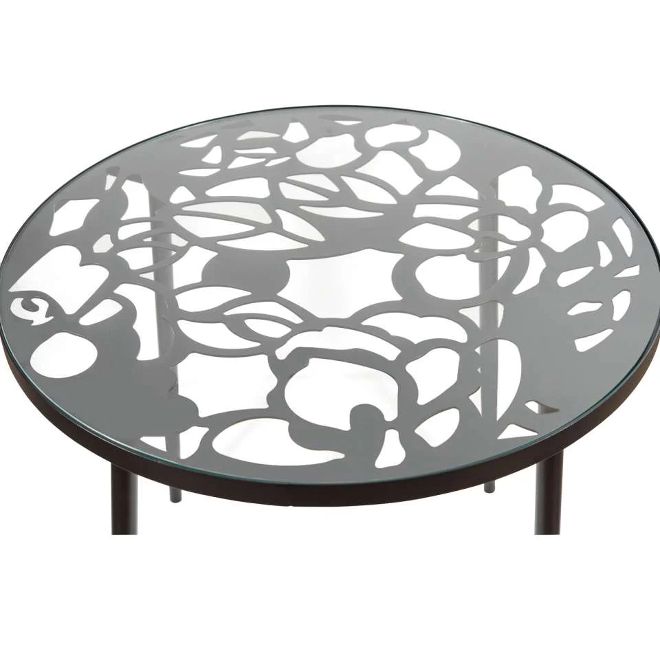 LeisureMod Devon Mid-Century Modern 5-Piece Aluminum Outdoor Patio Dining Set with Tempered Glass Top Table and 4 Stackable
 - DT31C4BL - Image 7