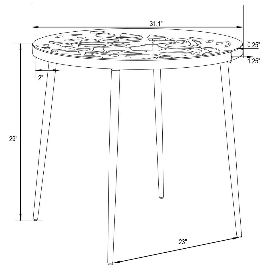LeisureMod Devon Mid-Century Modern 5-Piece Aluminum Outdoor Patio Dining Set with Tempered Glass Top Table and 4 Stackable
 - DT31CABL4 - Image 37