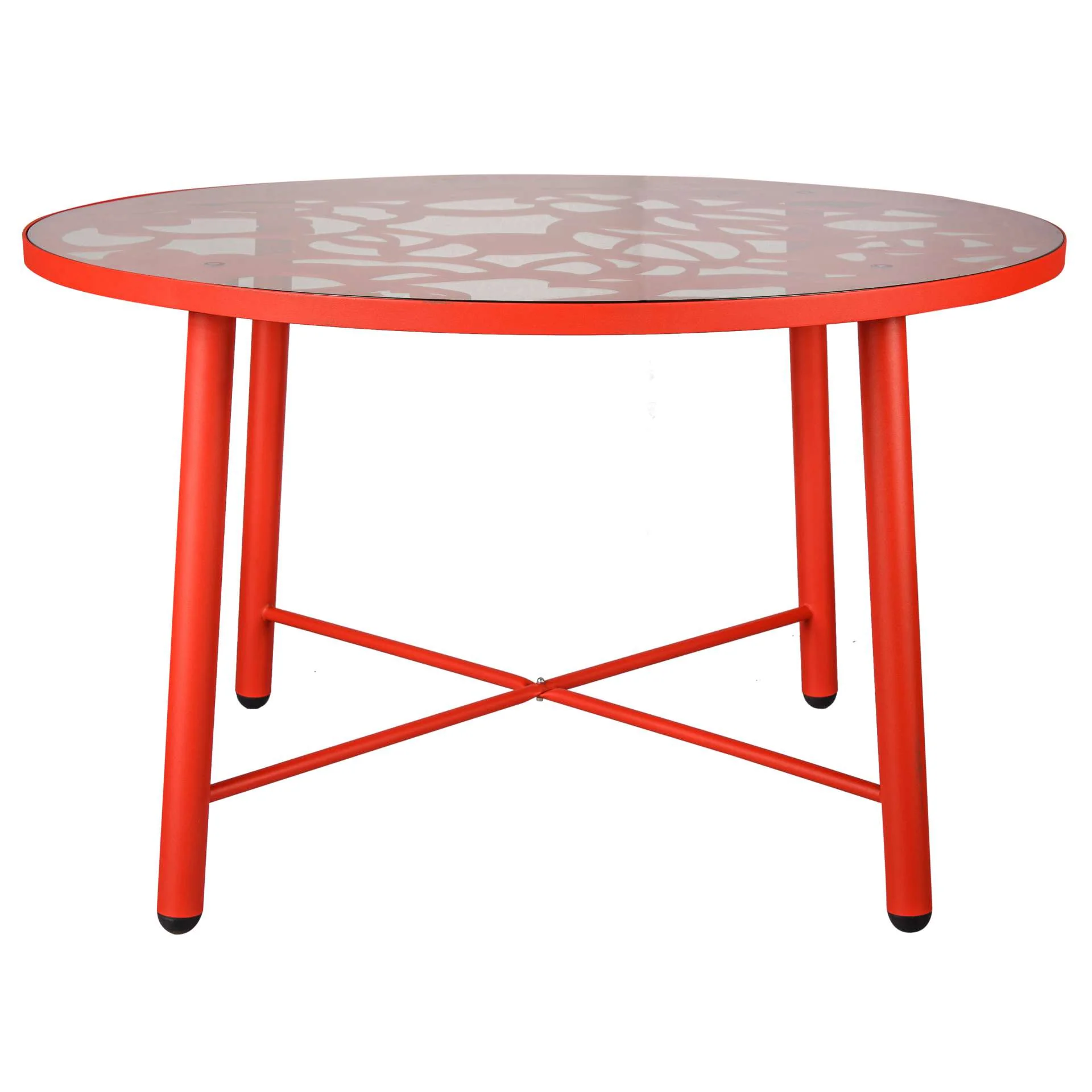 LeisureMod Devon Mid-Century Modern 7-Piece Aluminum Outdoor Patio Dining Set with Tempered Glass Top Table and 6 Stackable
 - DT48C6BL - Image 34