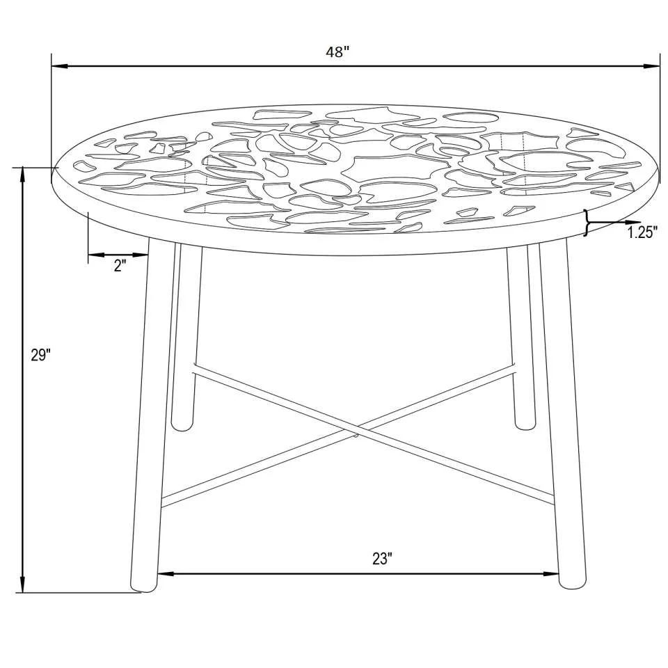 LeisureMod Devon Mid-Century Modern 7-Piece Aluminum Outdoor Patio Dining Set with Tempered Glass Top Table and 6 Stackable
 - DT48CABL6 - Image 34