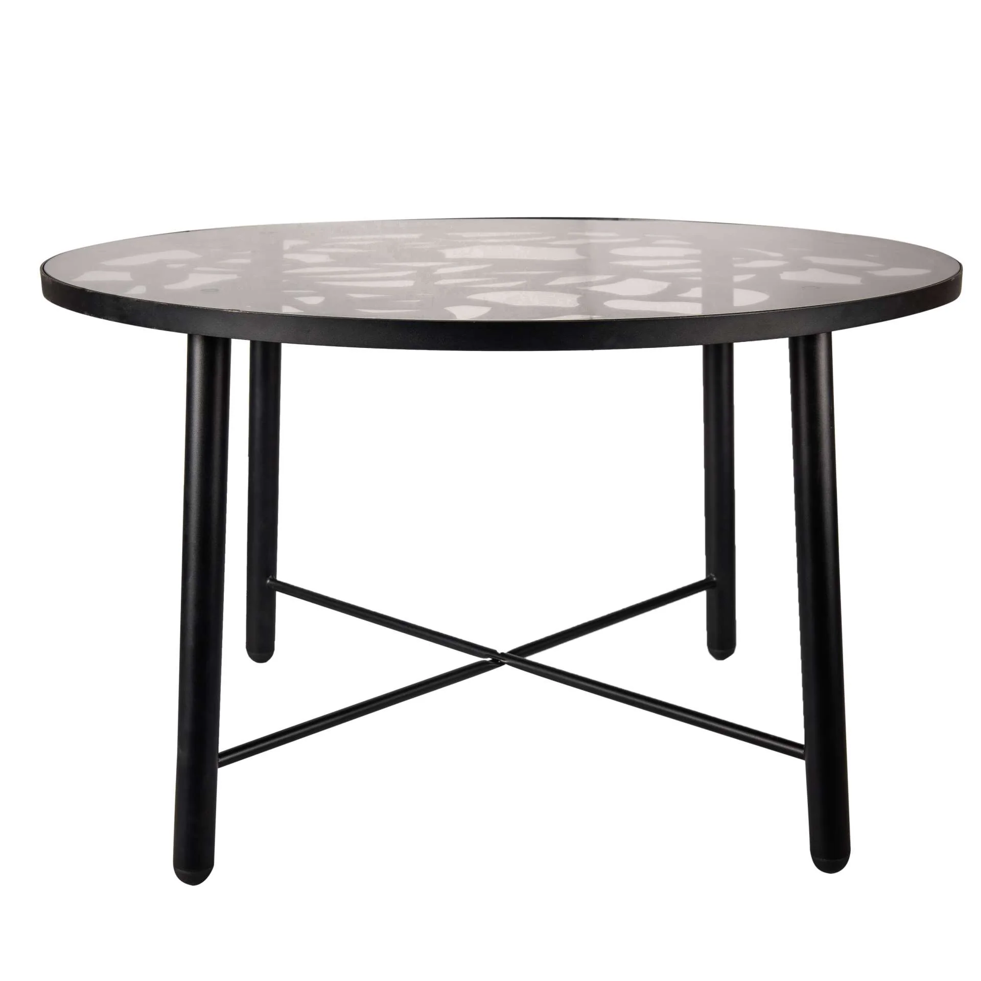 LeisureMod Devon Mid-Century Modern 7-Piece Aluminum Outdoor Patio Dining Set with Tempered Glass Top Table and 6 Stackable
 - DT48CABL6 - Image 4