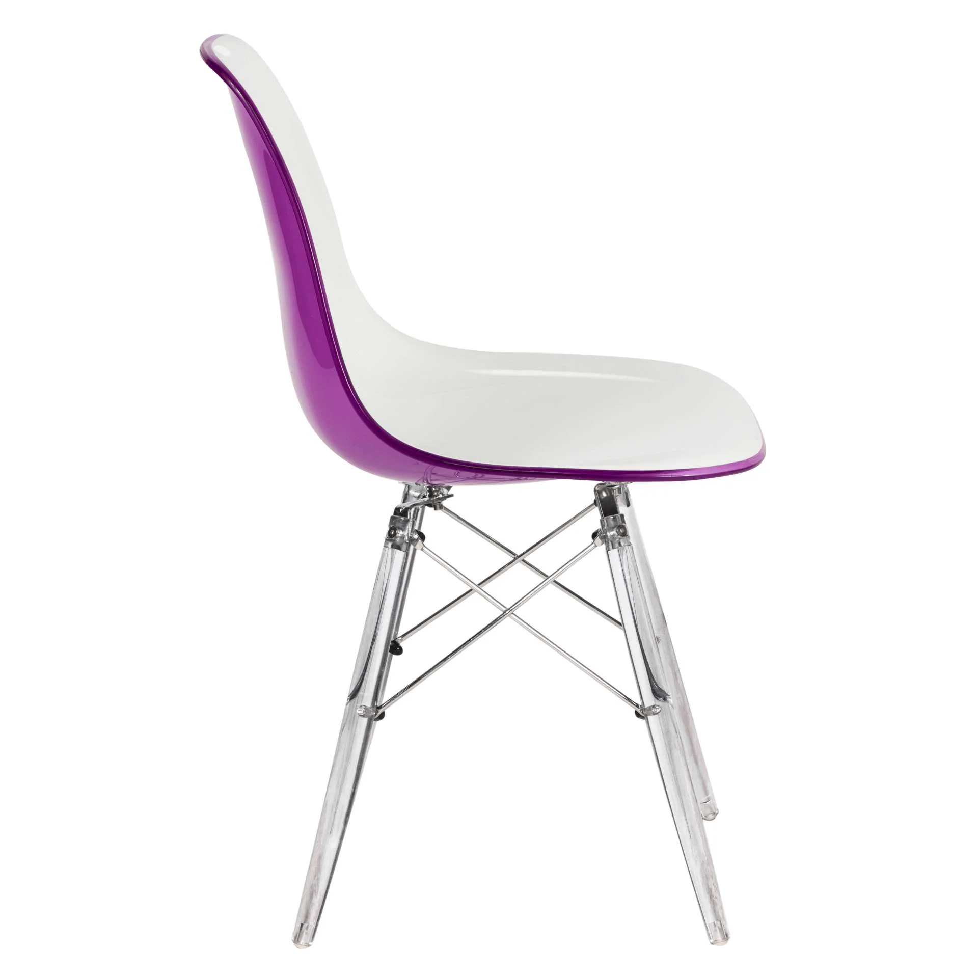 LeisureMod Dover Molded Side Chair with Acrylic Base - EPC19WBU - Image 11