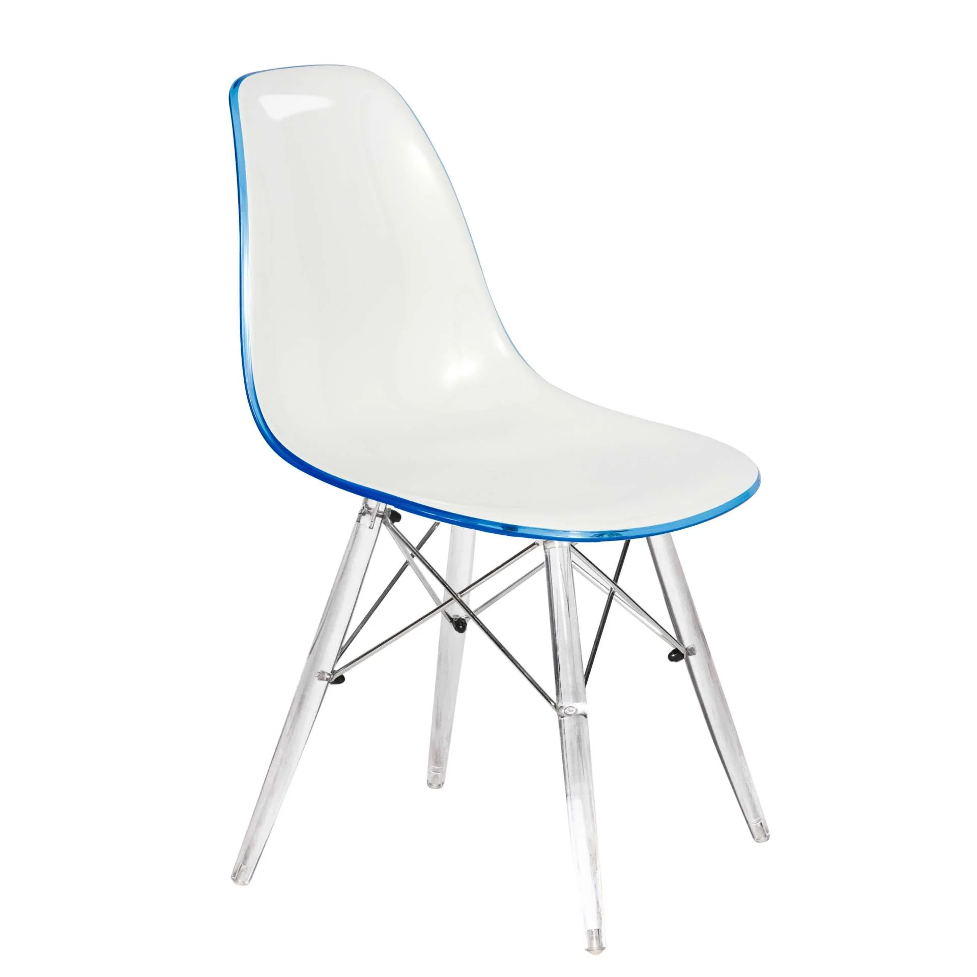 LeisureMod Dover Molded Side Chair with Acrylic Base - EPC19WBU - Image 2