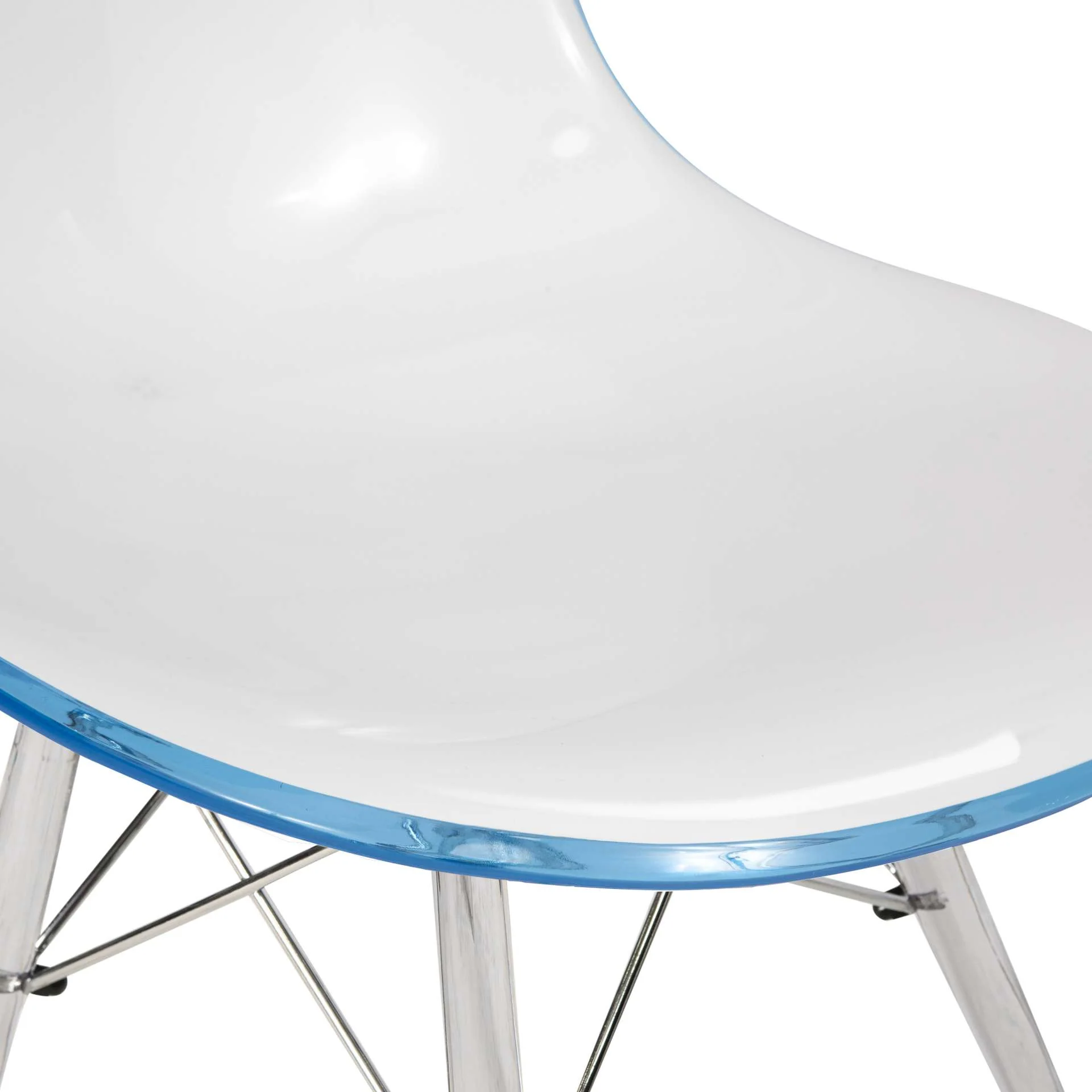 LeisureMod Dover Molded Side Chair with Acrylic Base - EPC19WBU - Image 3