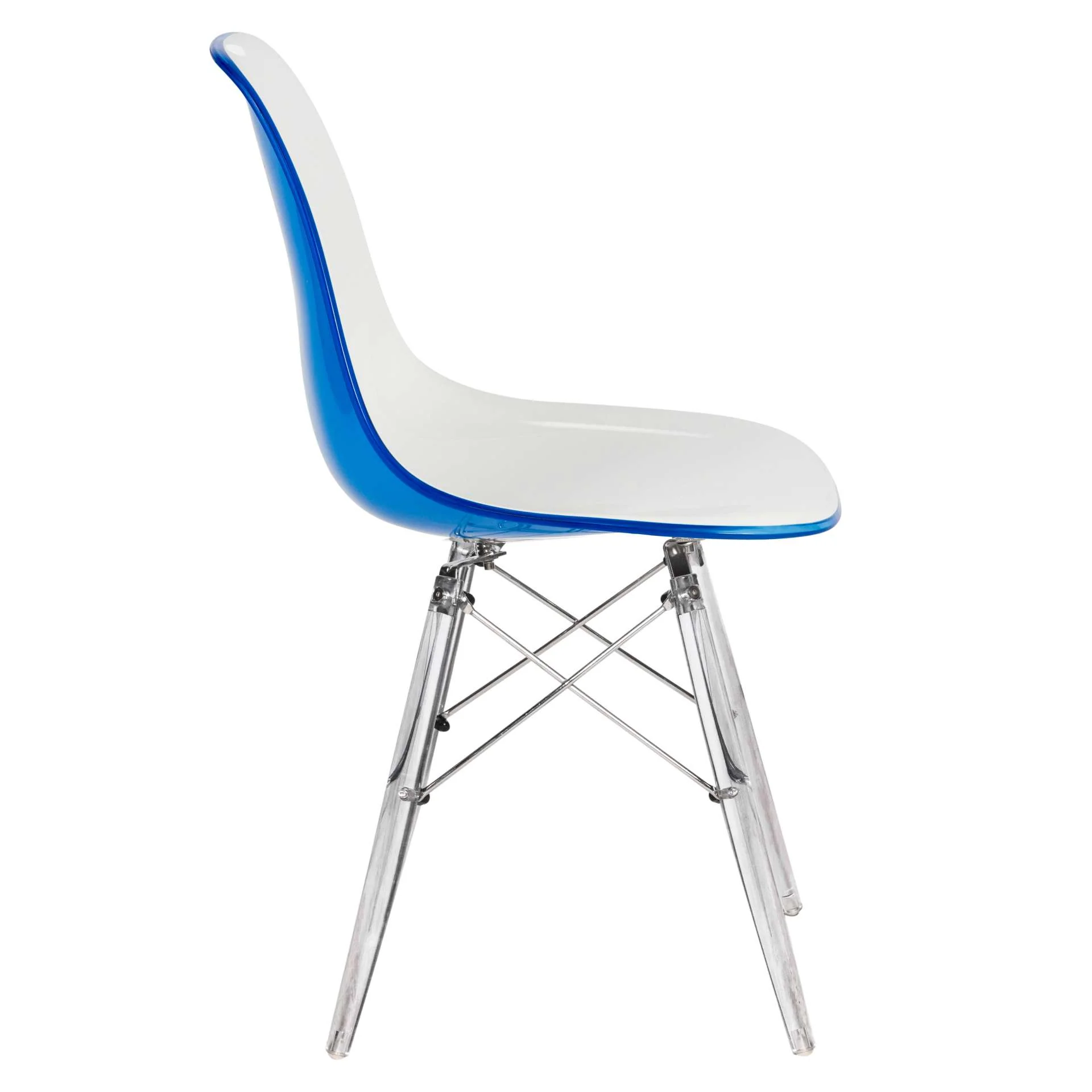 LeisureMod Dover Molded Side Chair with Acrylic Base - EPC19WBU - Image 5