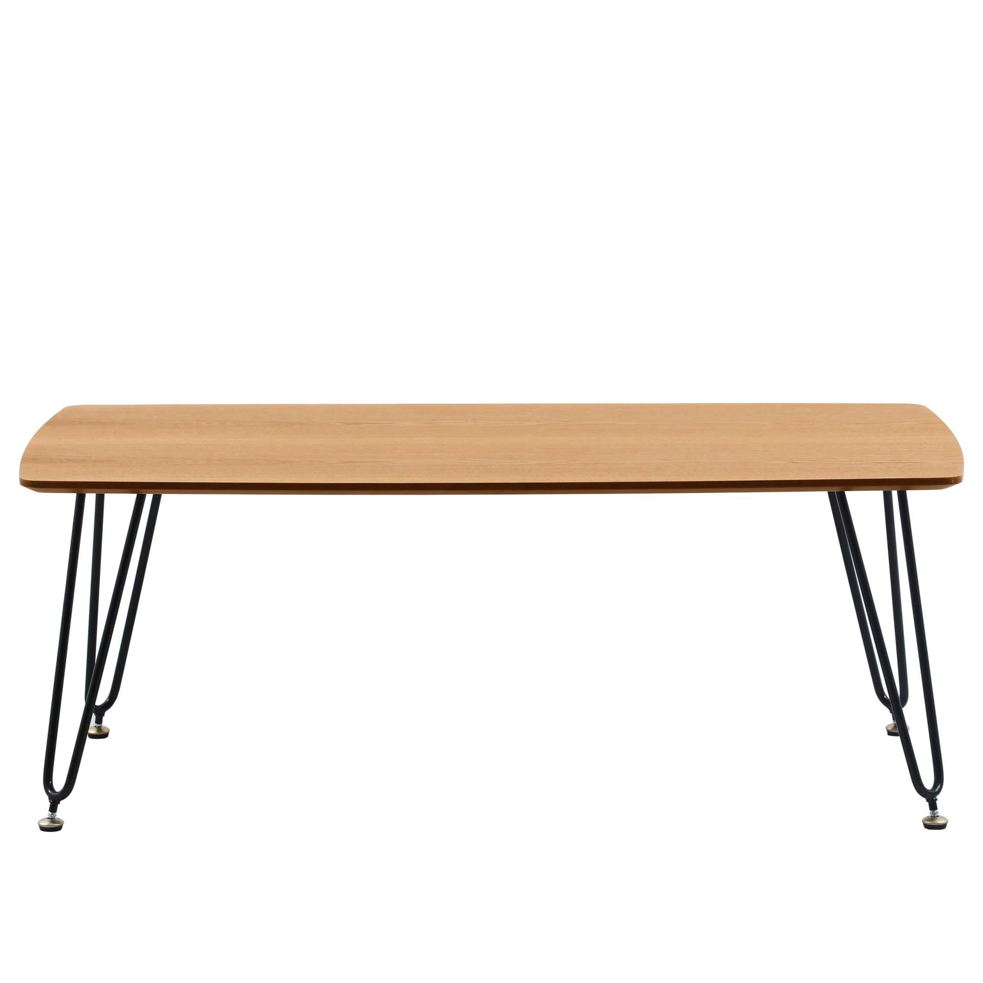 LeisureMod Elmwood Modern Wood Top Coffee Table With Iron Base - Image 12