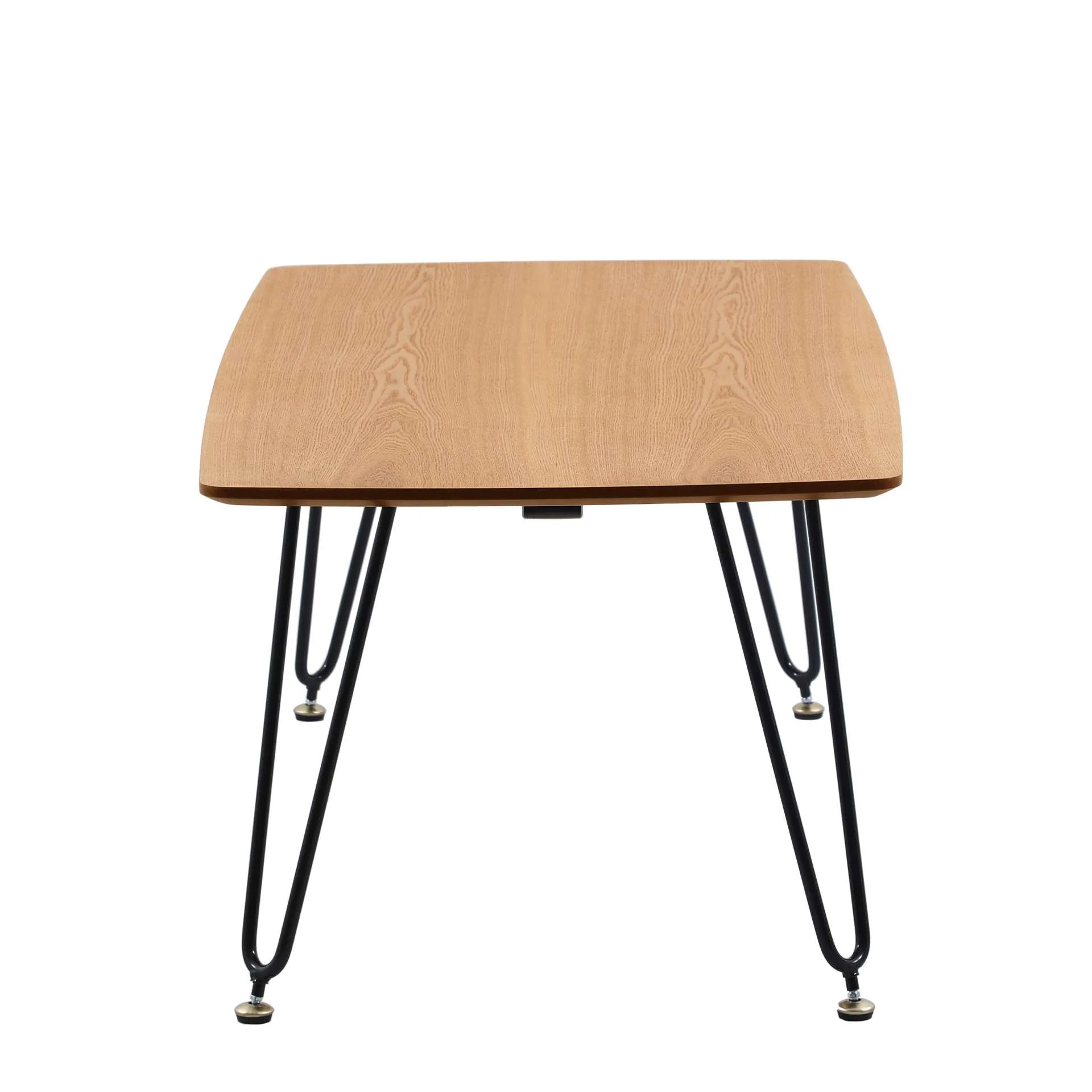 LeisureMod Elmwood Modern Wood Top Coffee Table With Iron Base - Image 17