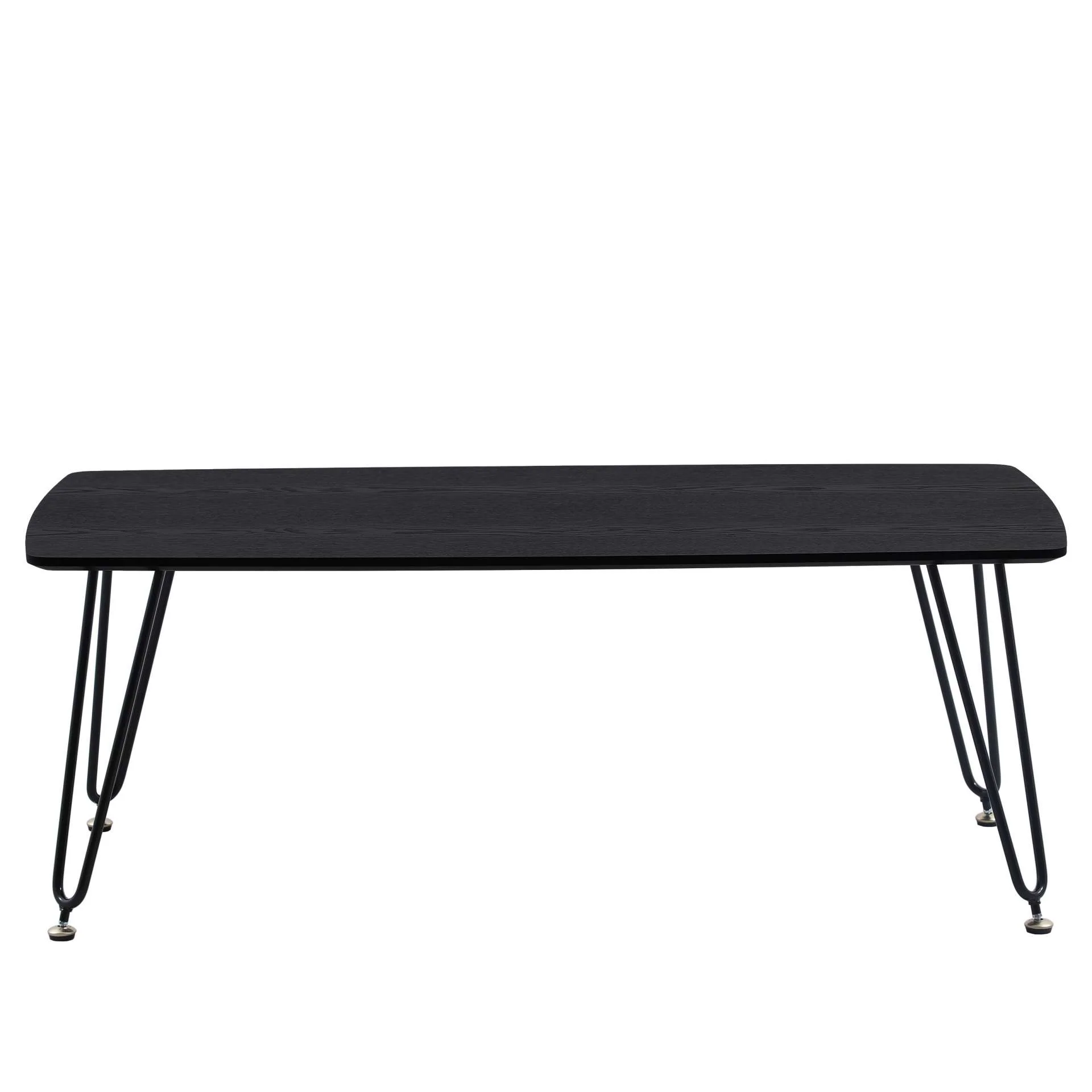 LeisureMod Elmwood Modern Wood Top Coffee Table With Iron Base - Image 2
