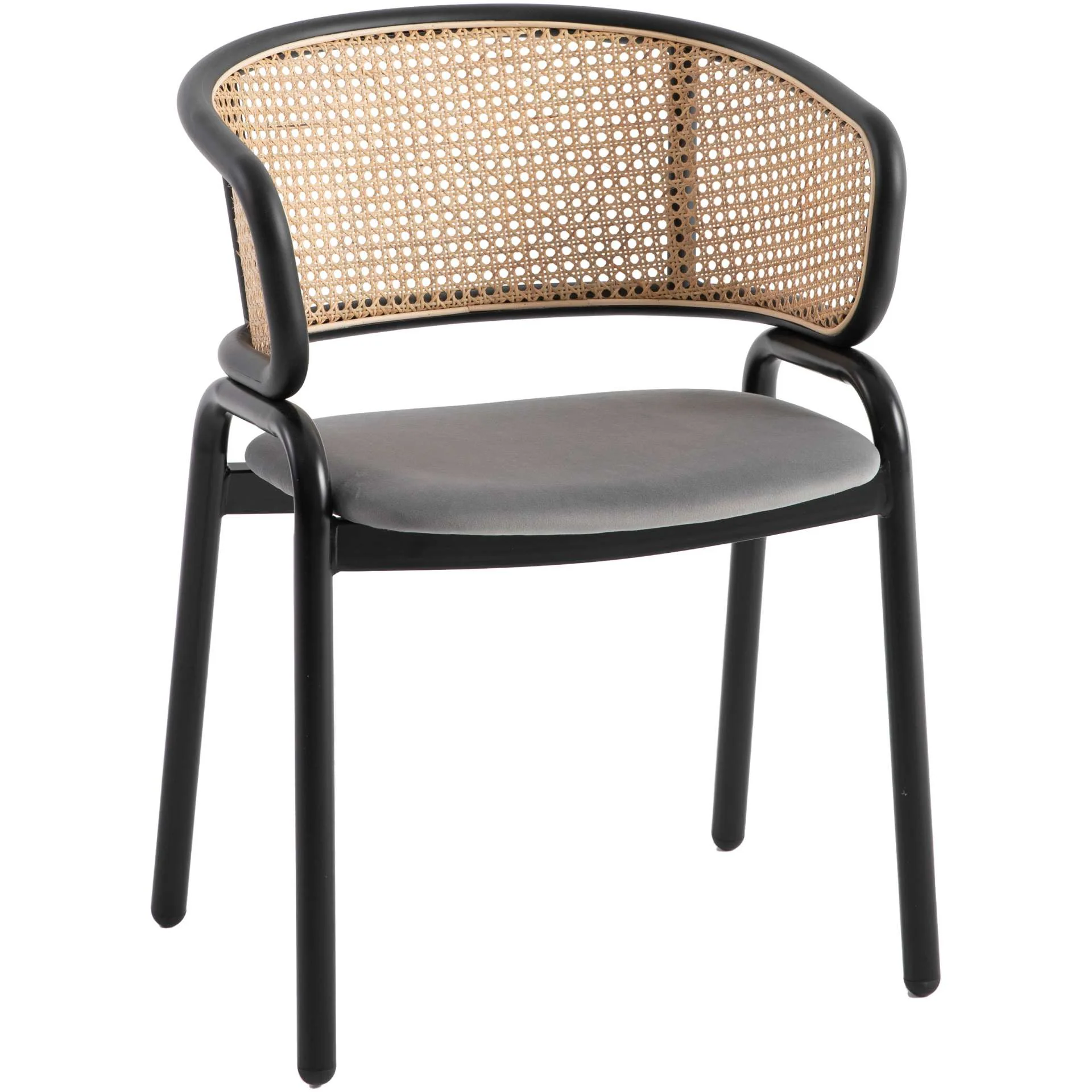 Leisuremod Ervilla Modern Dining Chair With Stainless Steel Legs Velvet Seat and Wicker Back - EC20GR - Image 10
