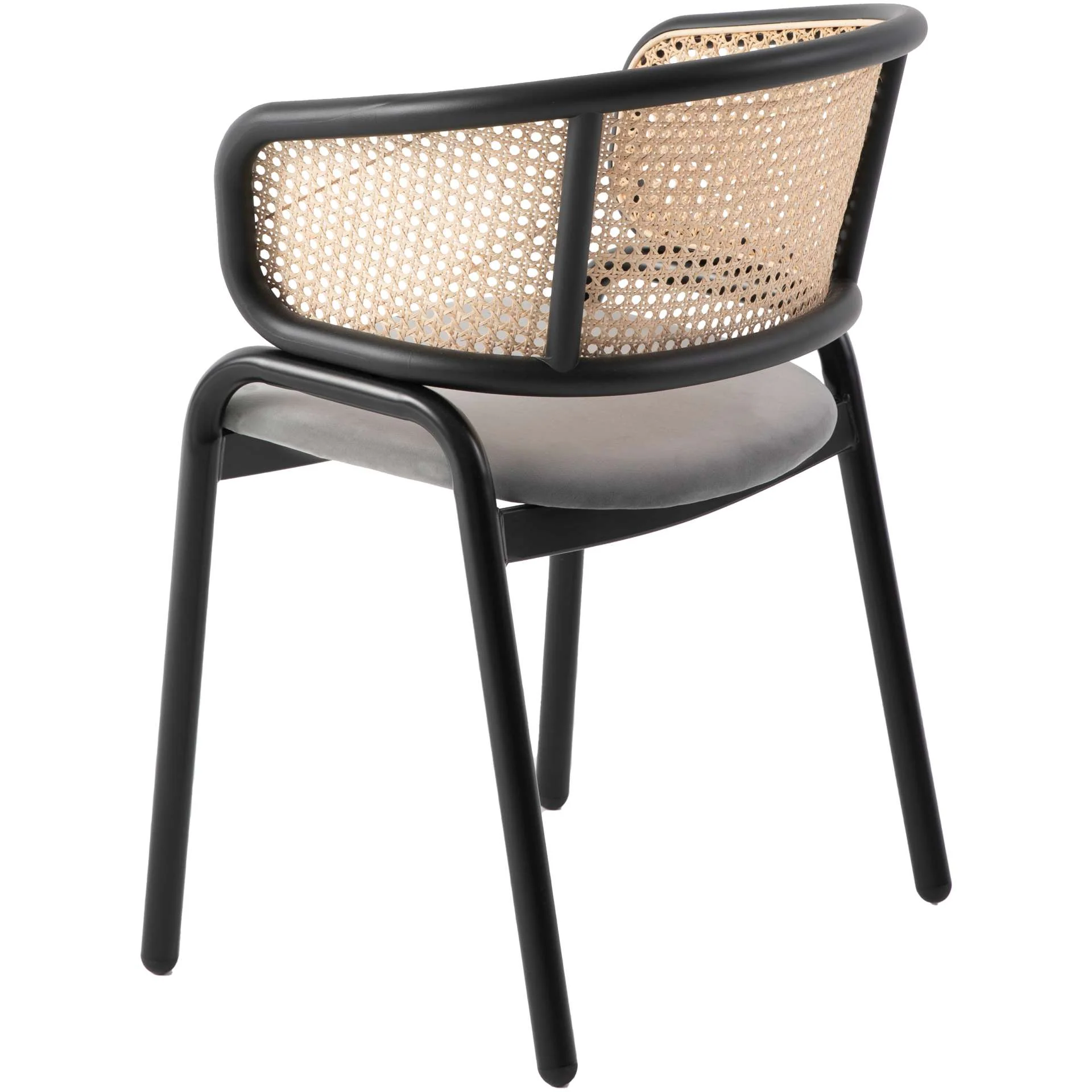 Leisuremod Ervilla Modern Dining Chair With Stainless Steel Legs Velvet Seat and Wicker Back - EC20GR - Image 5