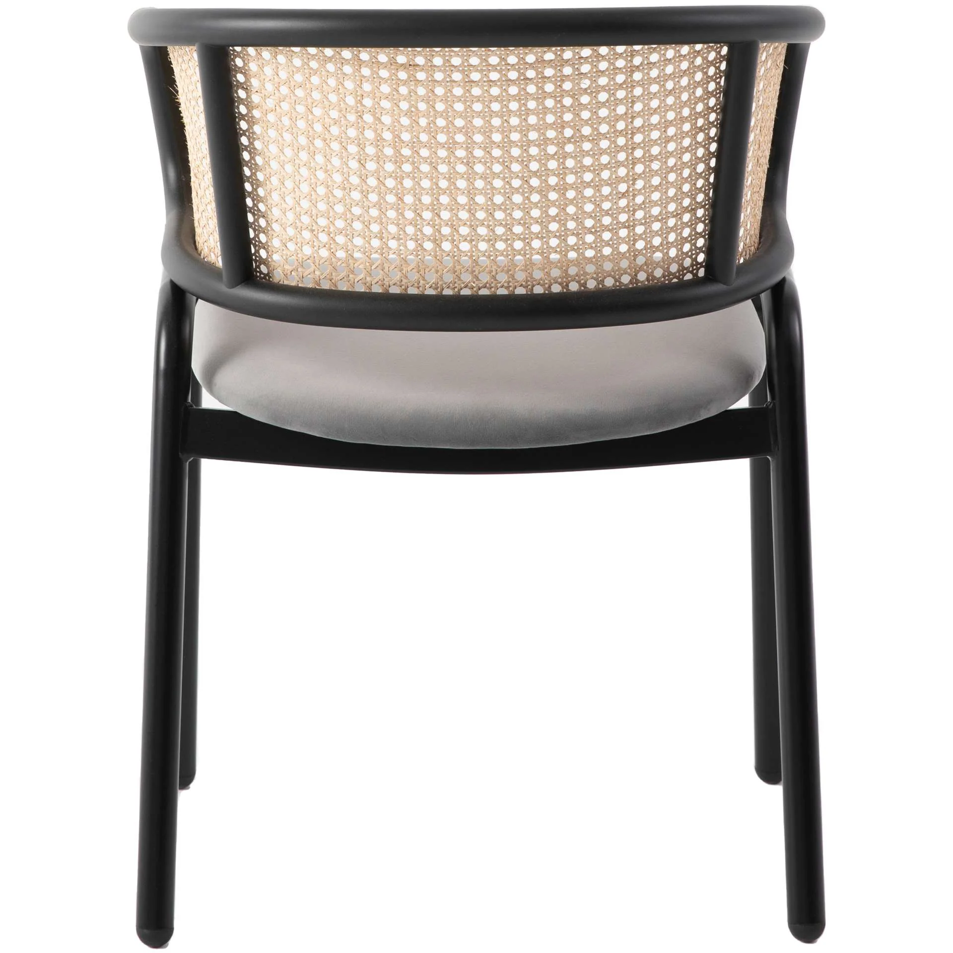 Leisuremod Ervilla Modern Dining Chair With Stainless Steel Legs Velvet Seat and Wicker Back - EC20GR - Image 6