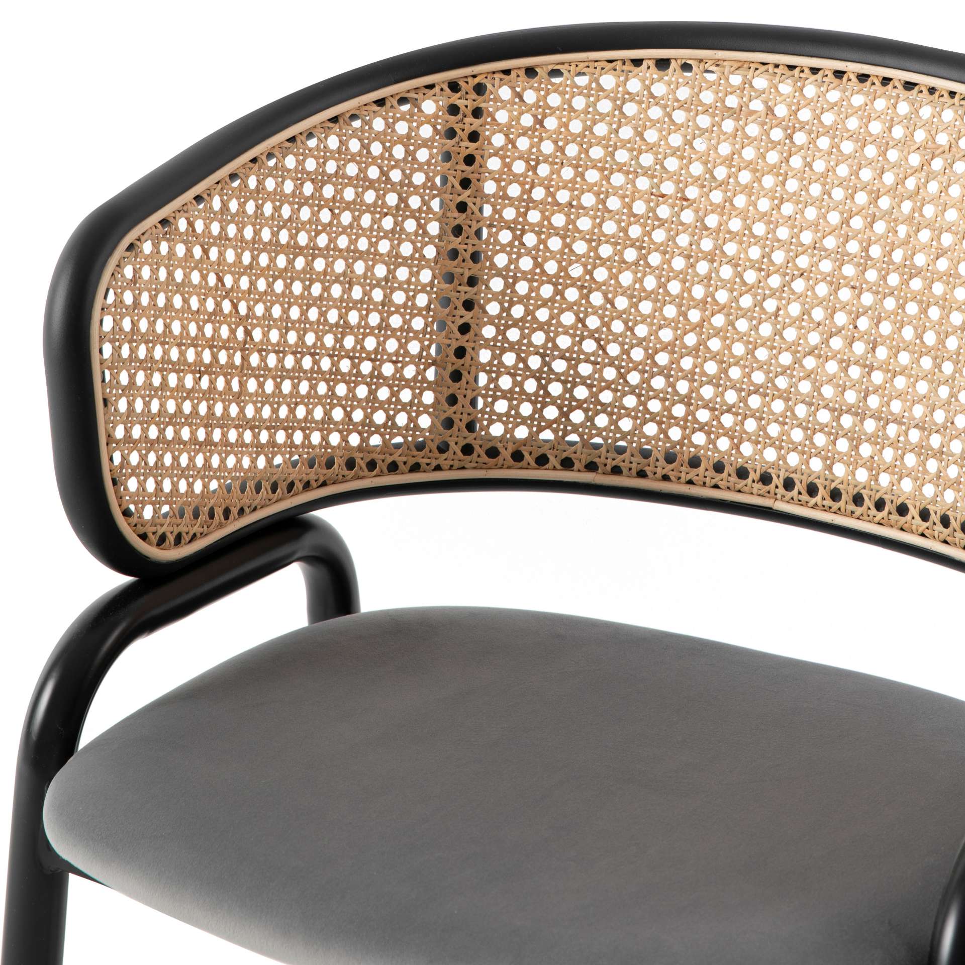 Leisuremod Ervilla Modern Dining Chair With Stainless Steel Legs Velvet Seat and Wicker Back - EC20GR - Image 7