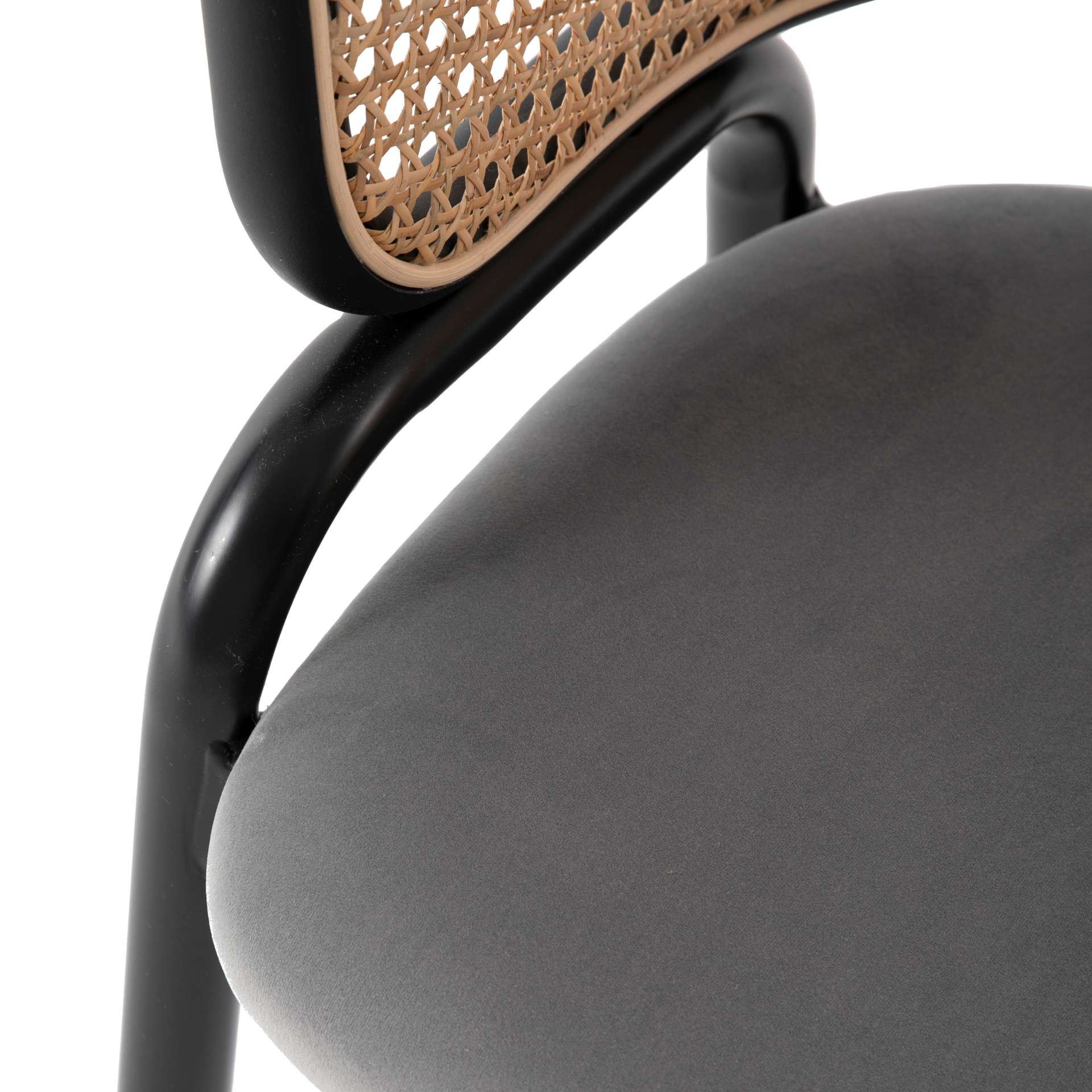 Leisuremod Ervilla Modern Dining Chair With Stainless Steel Legs Velvet Seat and Wicker Back - EC20GR - Image 8