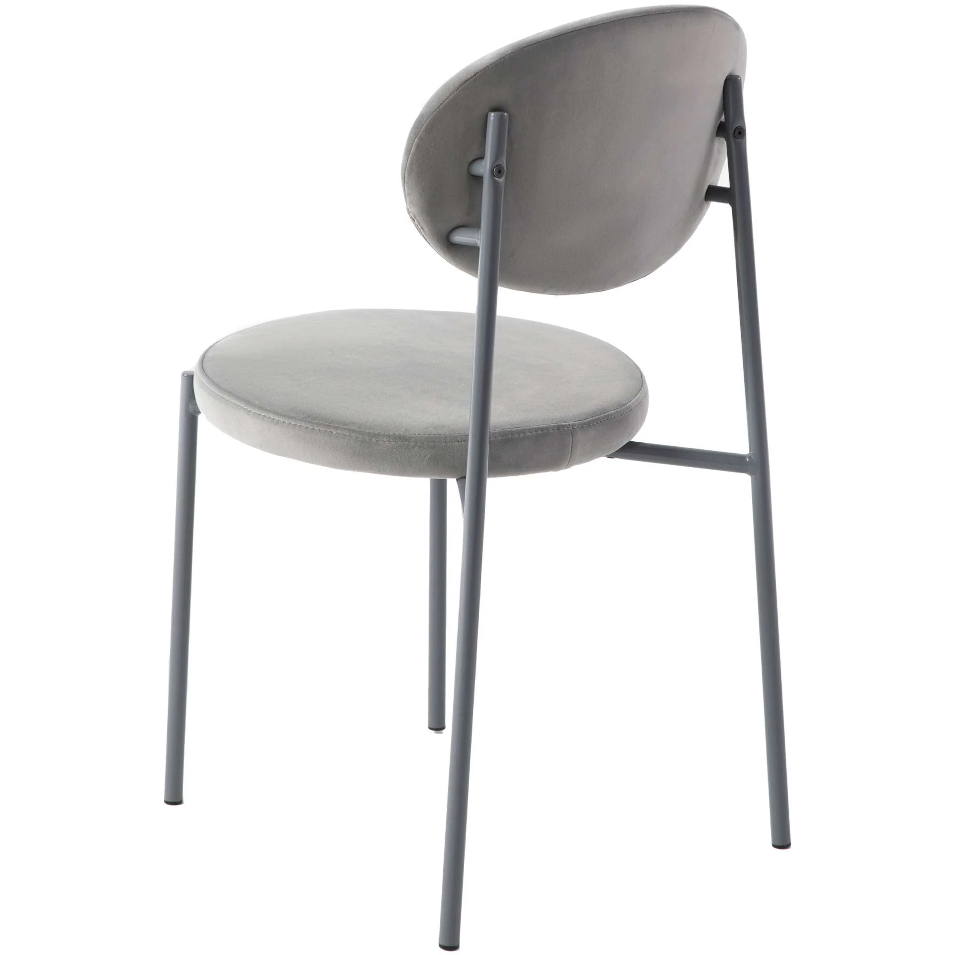 LeisureMod Euston Modern Velvet Dining Chair with Grey Steel Frame - Image 29