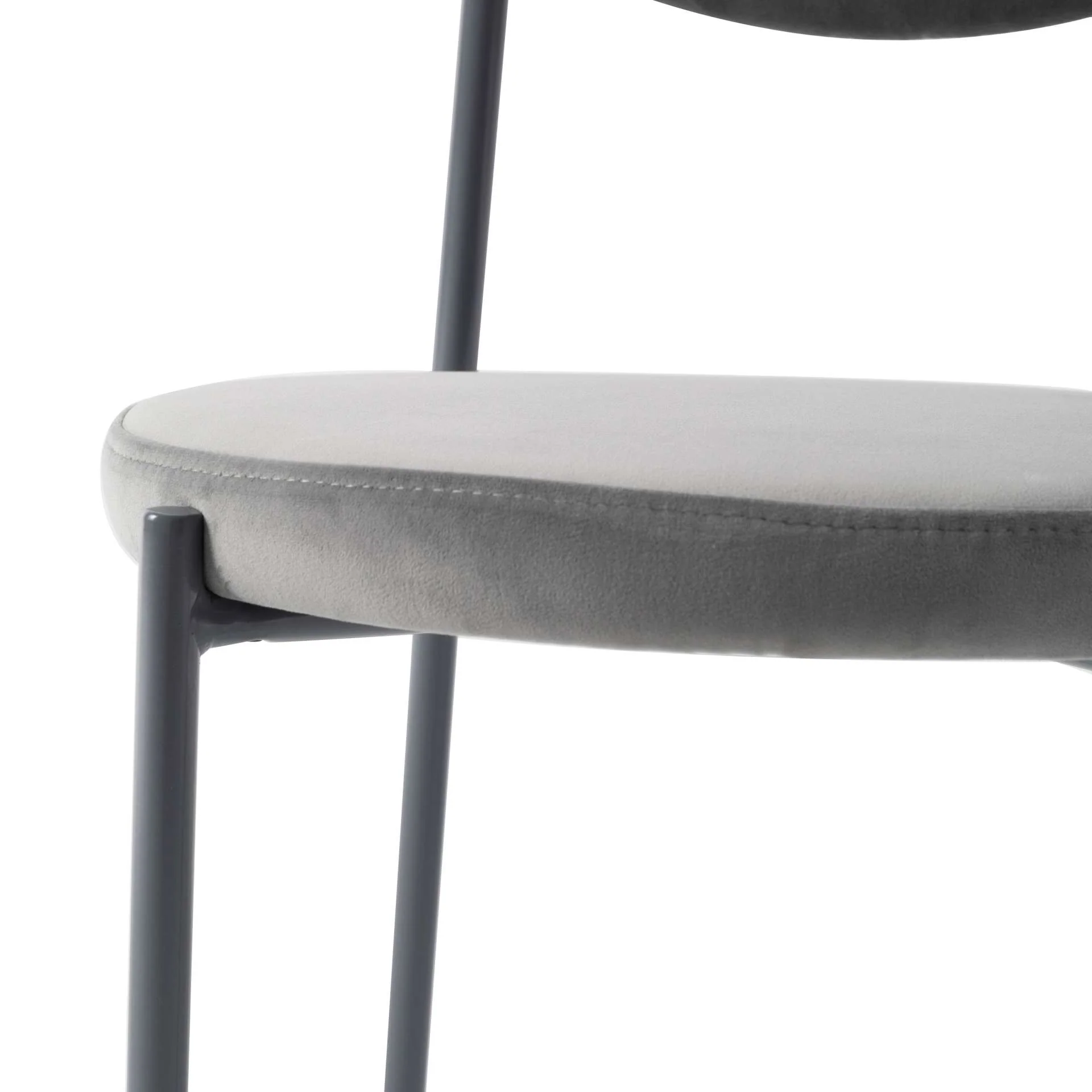 LeisureMod Euston Modern Velvet Dining Chair with Grey Steel Frame - Image 31