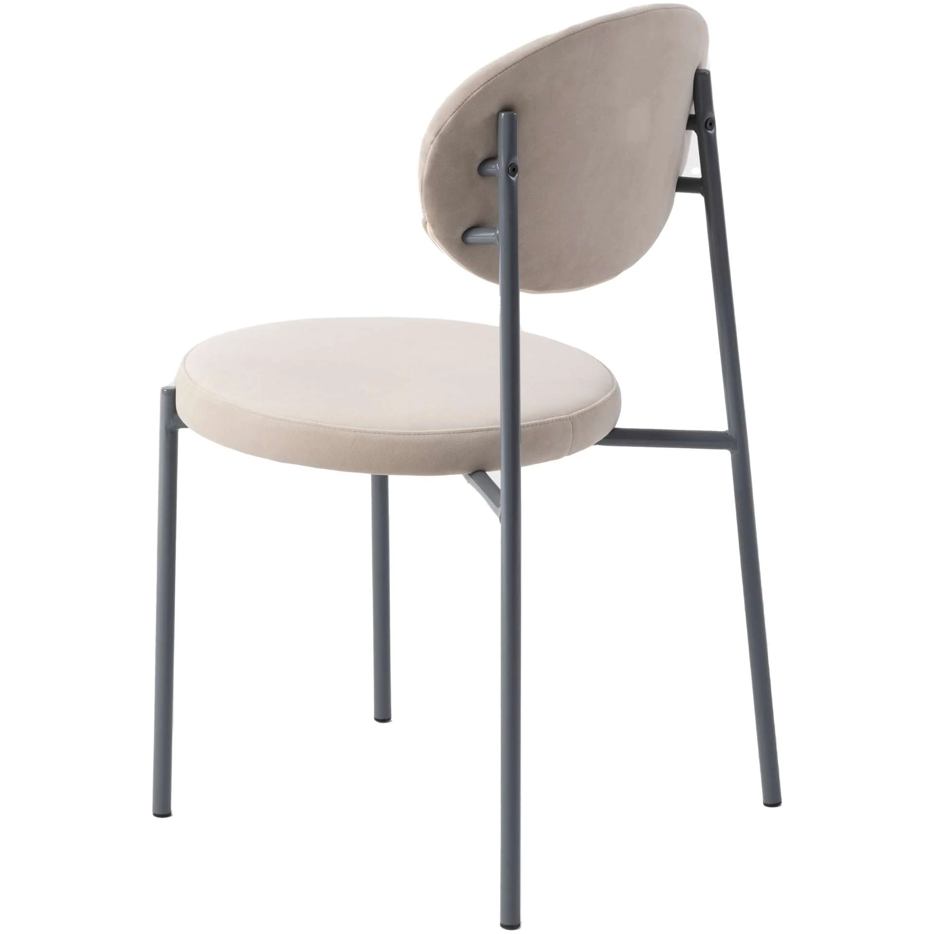 LeisureMod Euston Modern Velvet Dining Chair with Grey Steel Frame - Image 6