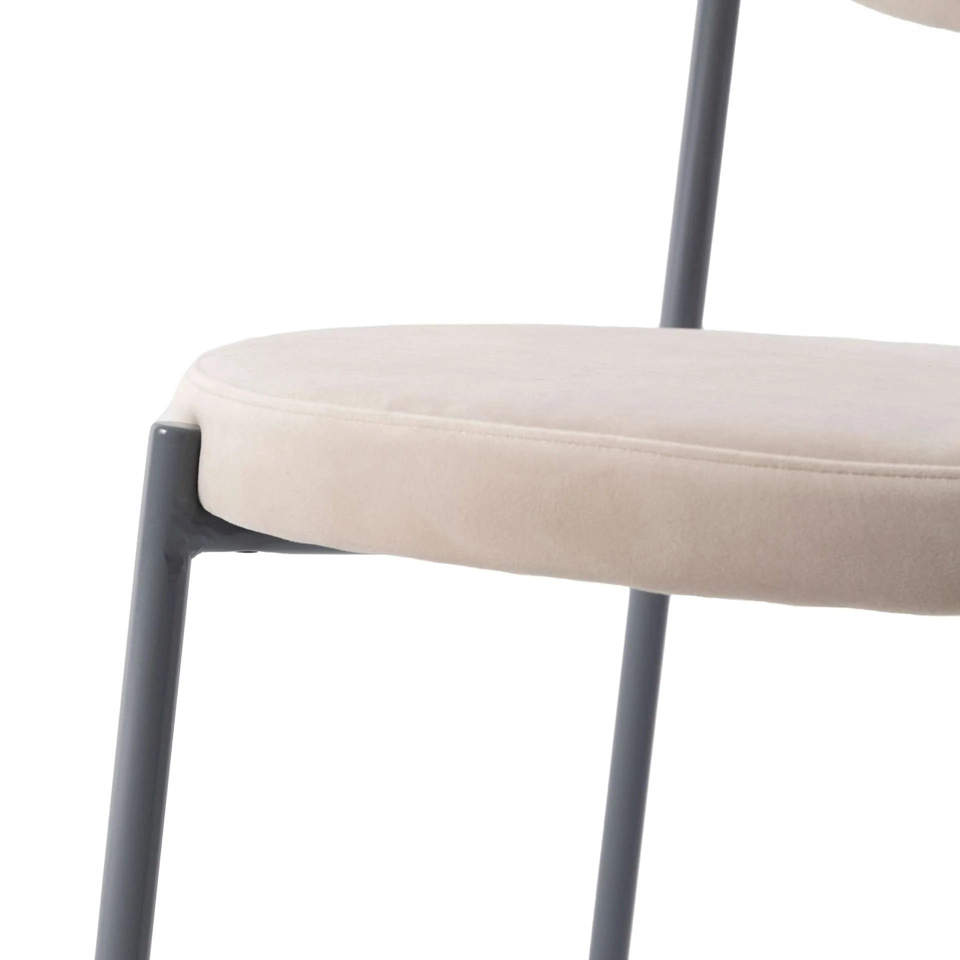 LeisureMod Euston Modern Velvet Dining Chair with Grey Steel Frame - Image 9